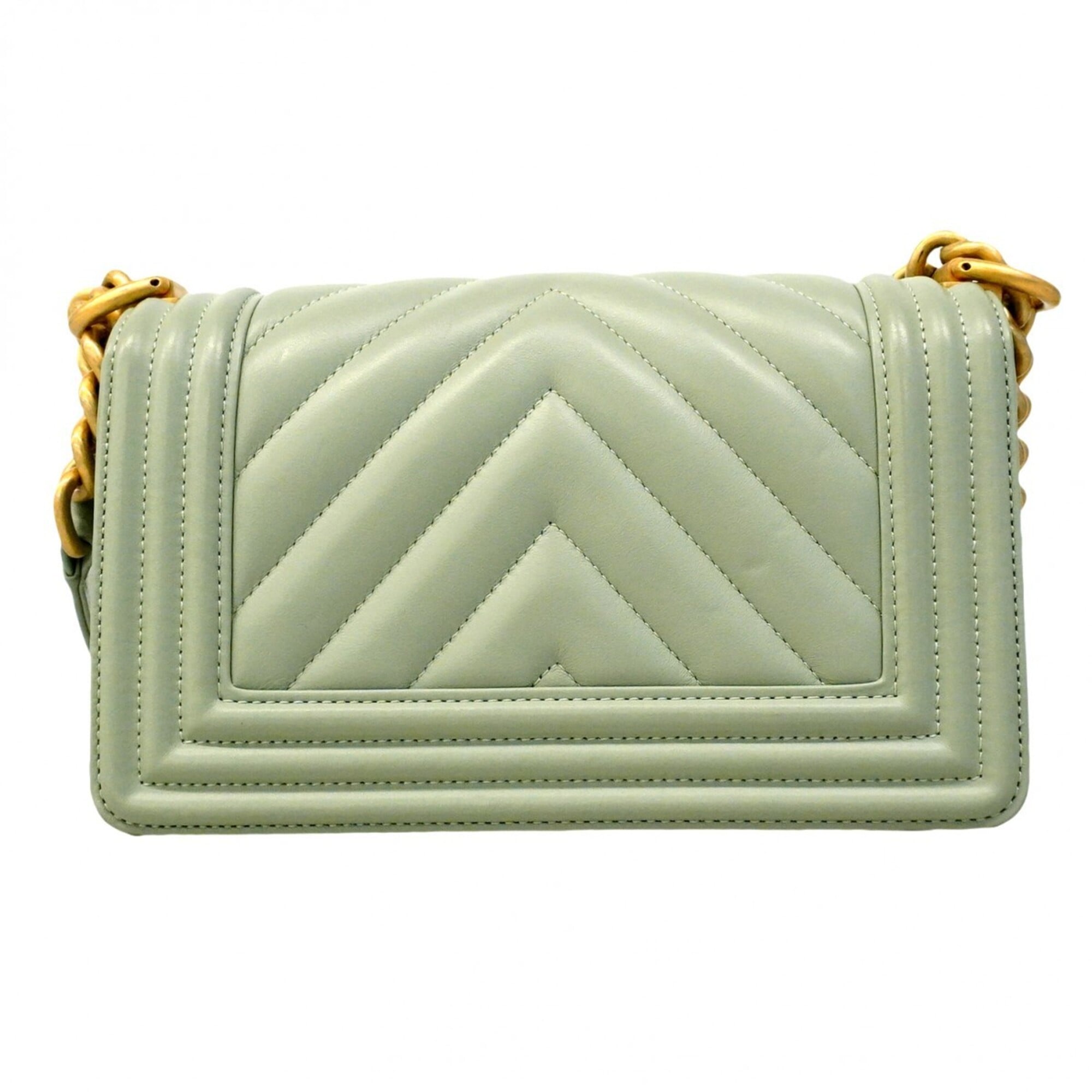 Chanel Light Green Leather Shoulder Bag (Pre-Owned)