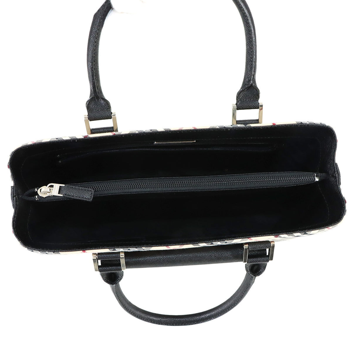 Burberry Beige Black Canvas Handbag (Pre-Owned)