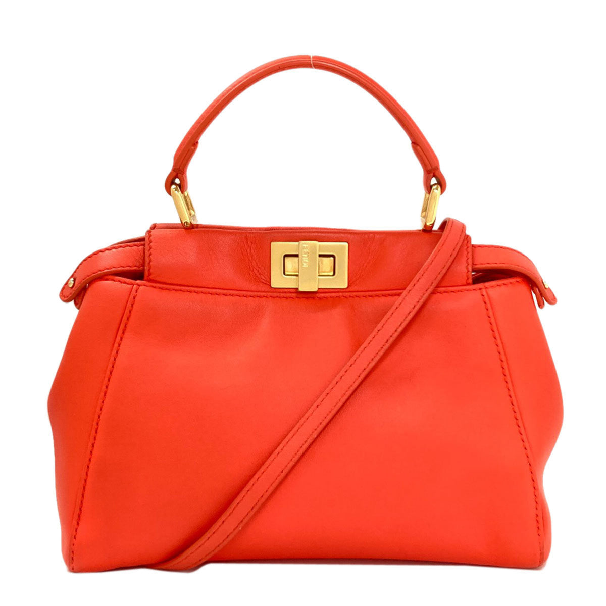 Fendi Orange Leather Handbag (Pre-Owned)