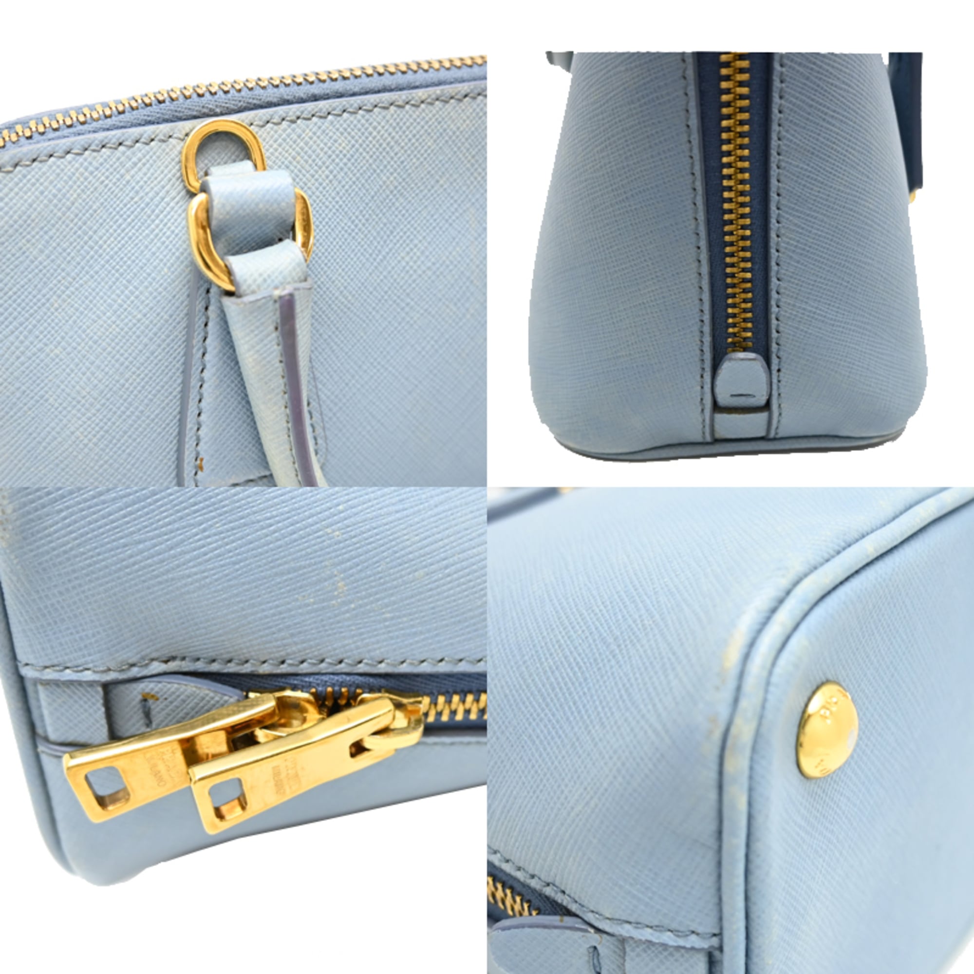 Prada Light Blue Leather Handbag (Pre-Owned)