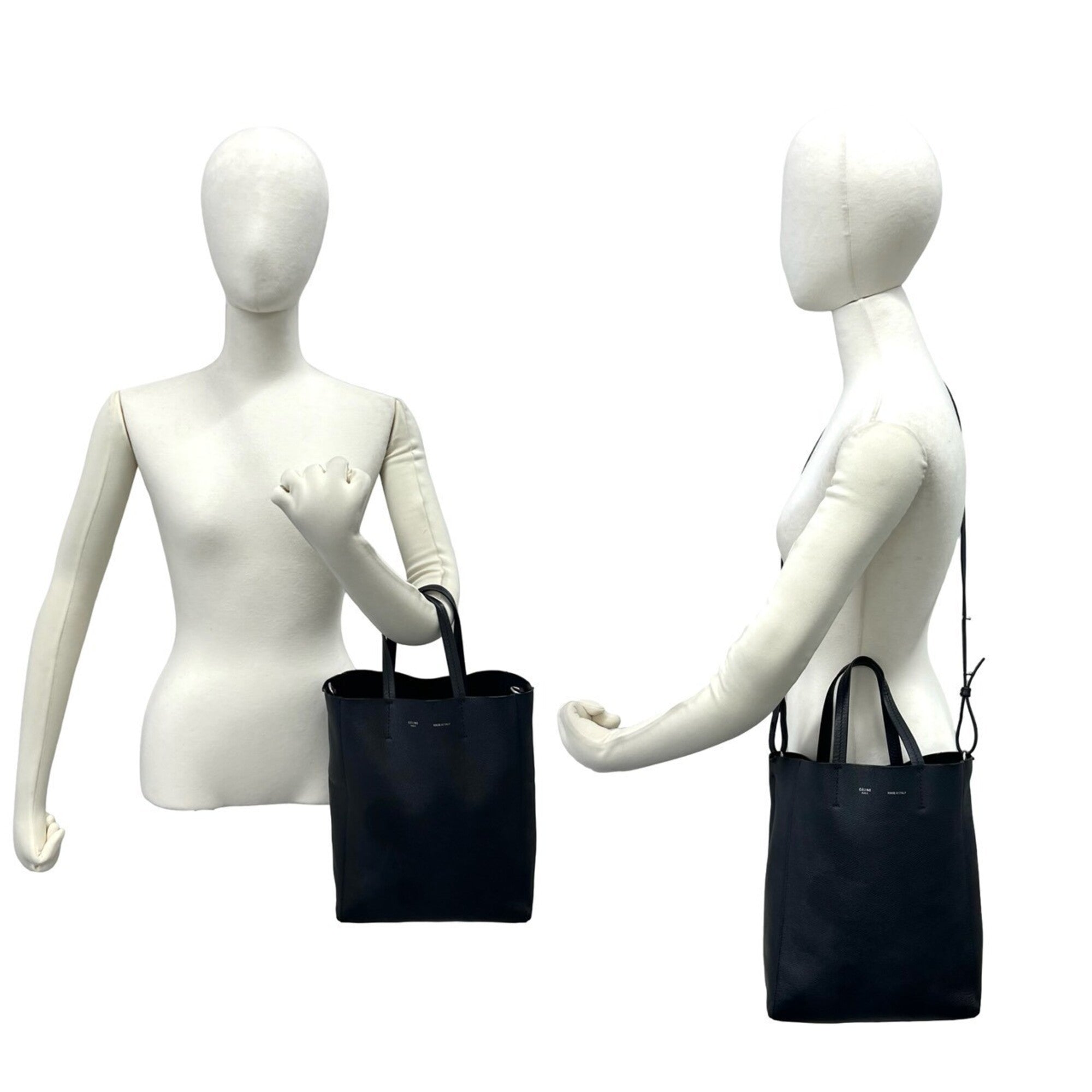 Celine Black Leather Handbag Shoulder Bag Tote Bag (Pre-Owned)