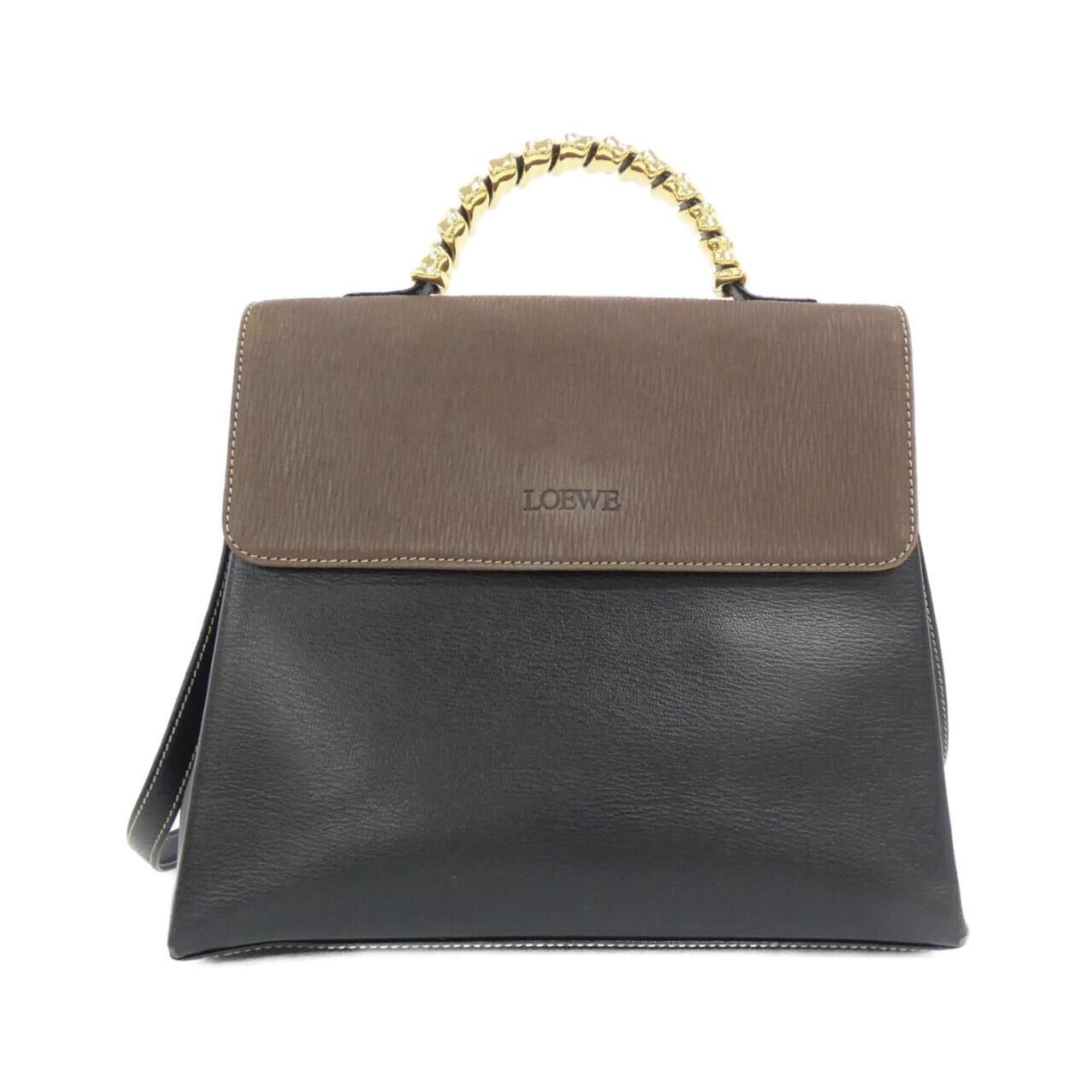 Loewe Black Brown Leather Handbag (Pre-Owned)