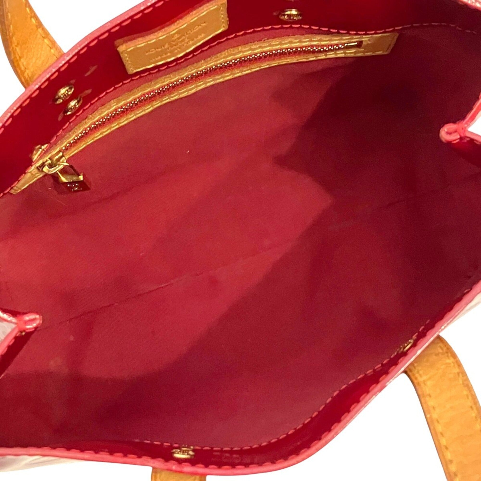 Louis Vuitton Red Color Vernis Leather Handbag (Pre-Owned)