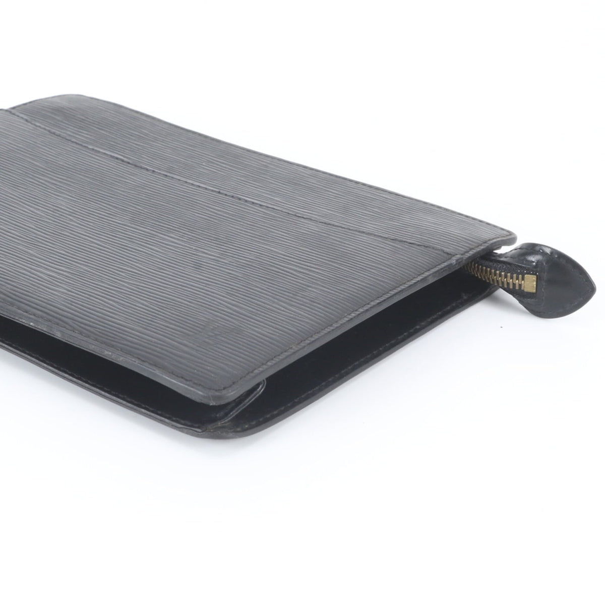 Louis Vuitton Noir Leather Clutch Bag Pochette Pouch (Pre-Owned)