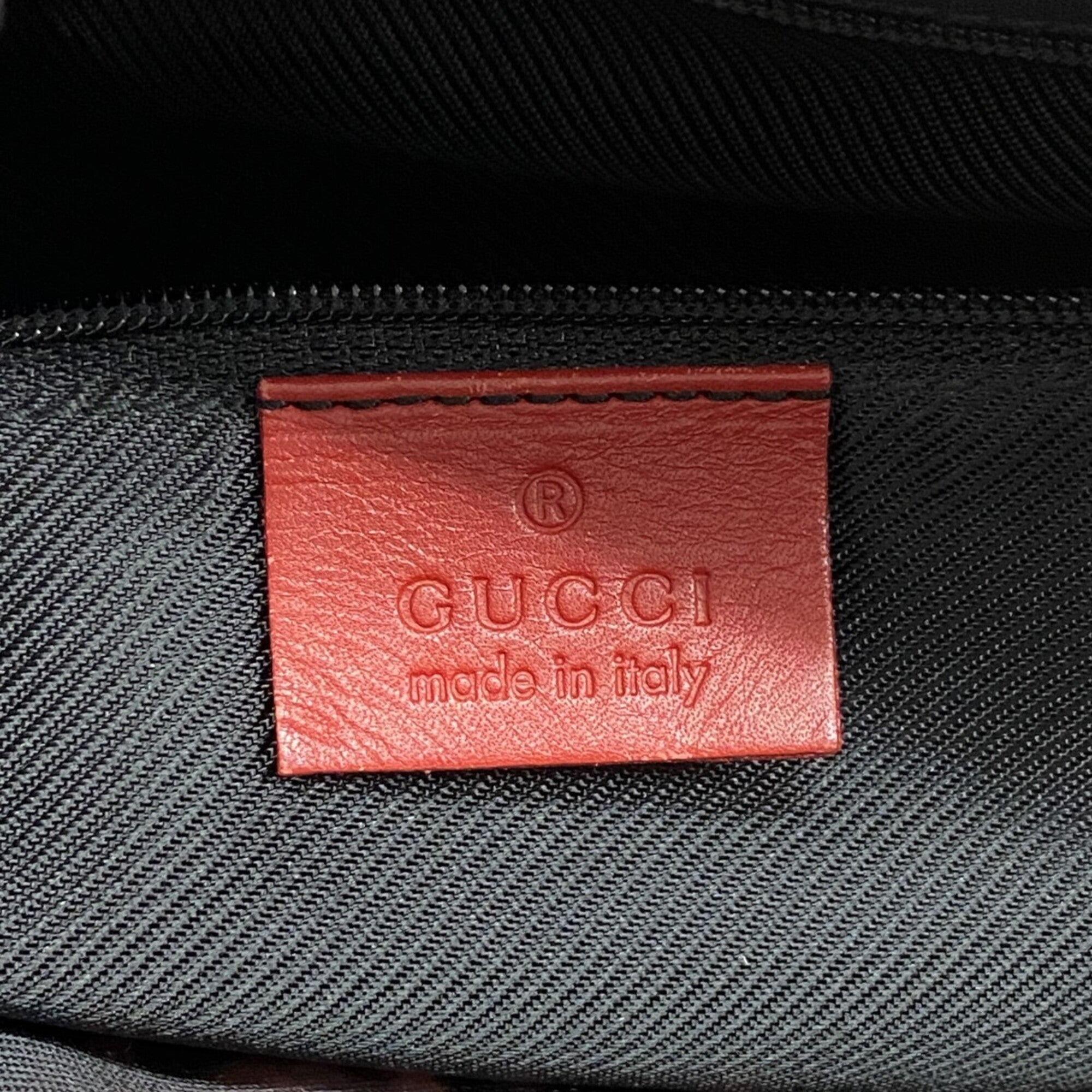 Gucci Beige Red Color Canvas Tote Bag (Pre-Owned)