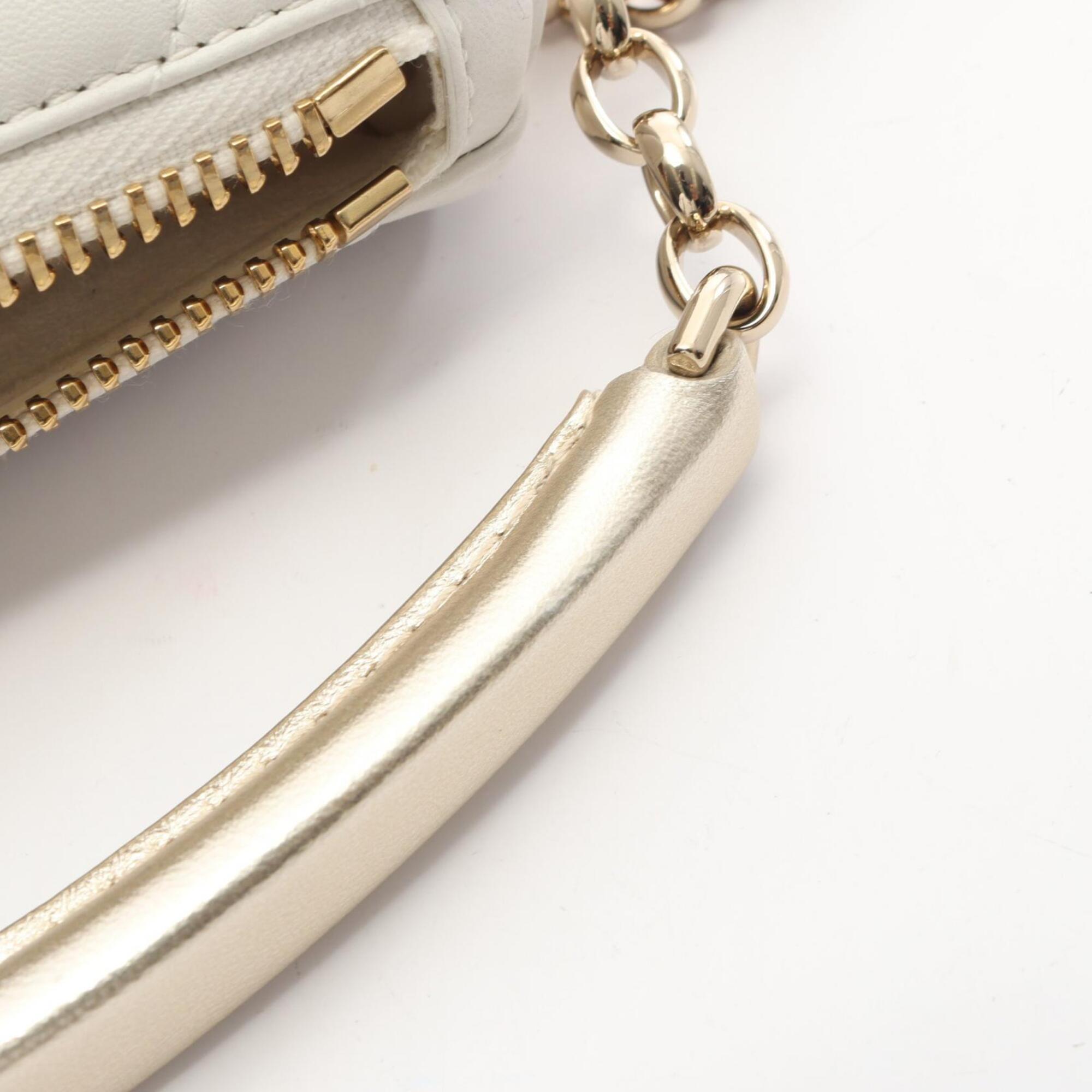 Christian Dior White Leather Handbag Shoulder Bag (Pre-Owned)