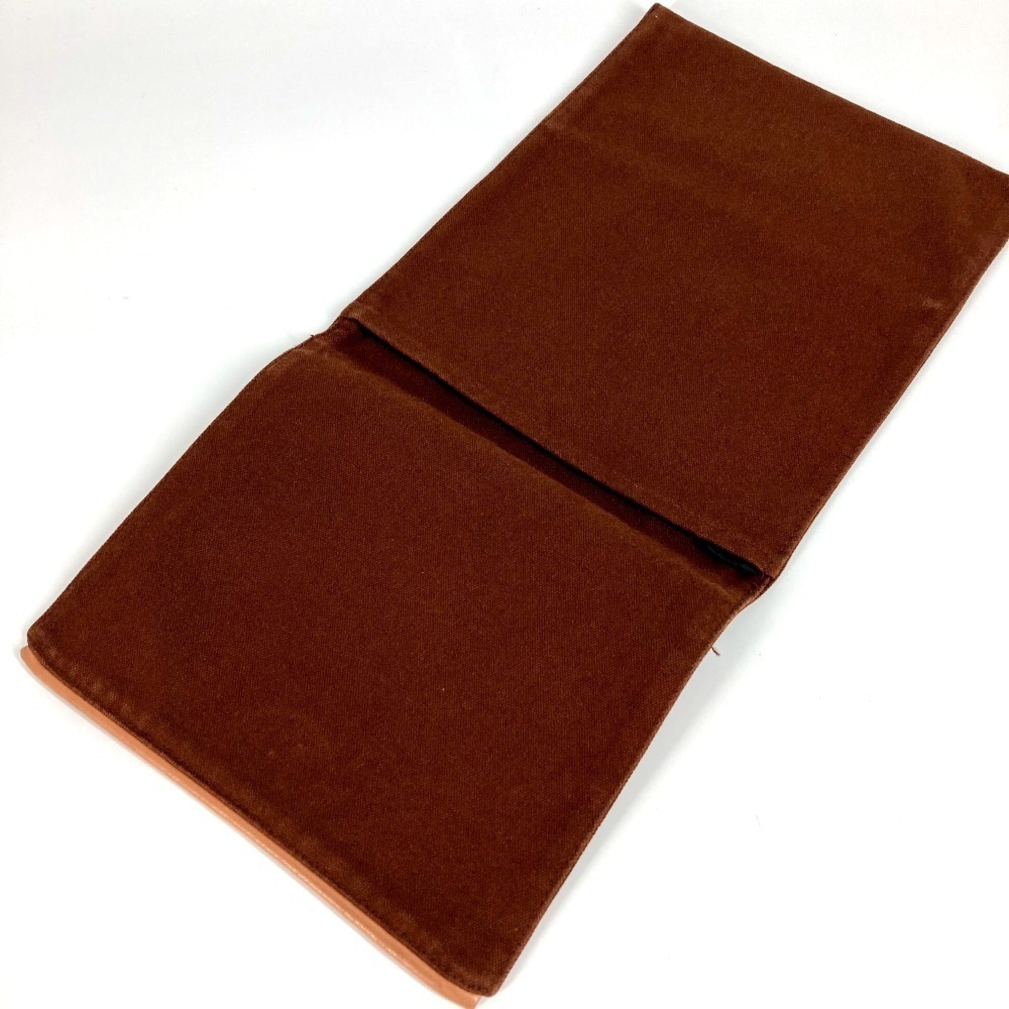 Hermes Brown Canvas Pouch (Pre-Owned)