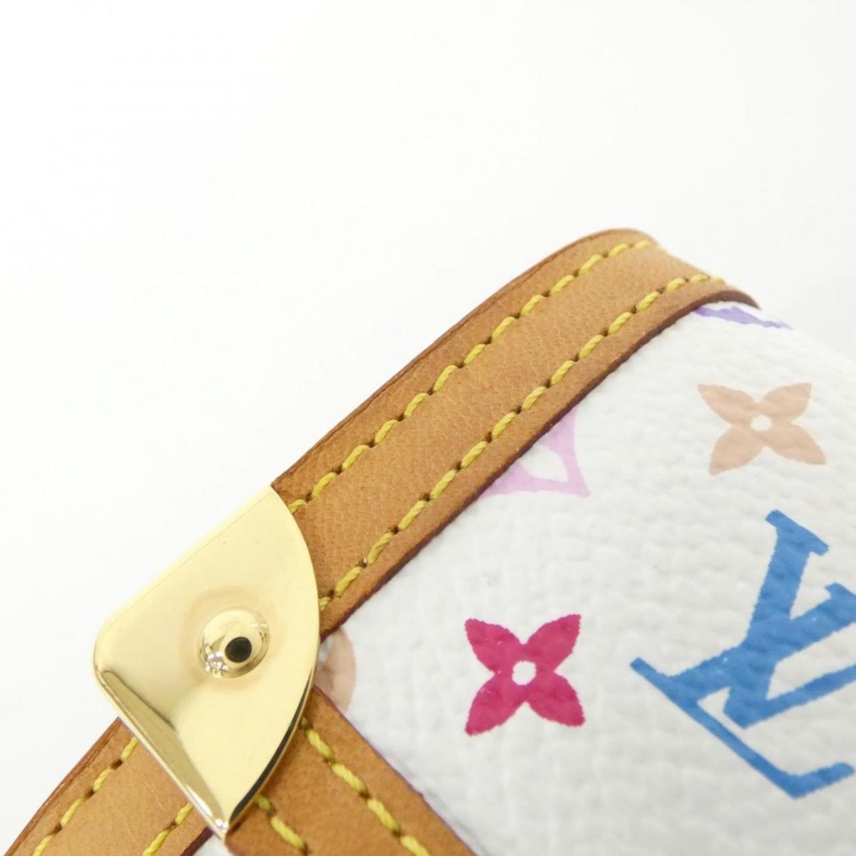 Louis Vuitton Multi-Color White Coated Canvas Coin Purse/Coin Case (Pre-Owned)