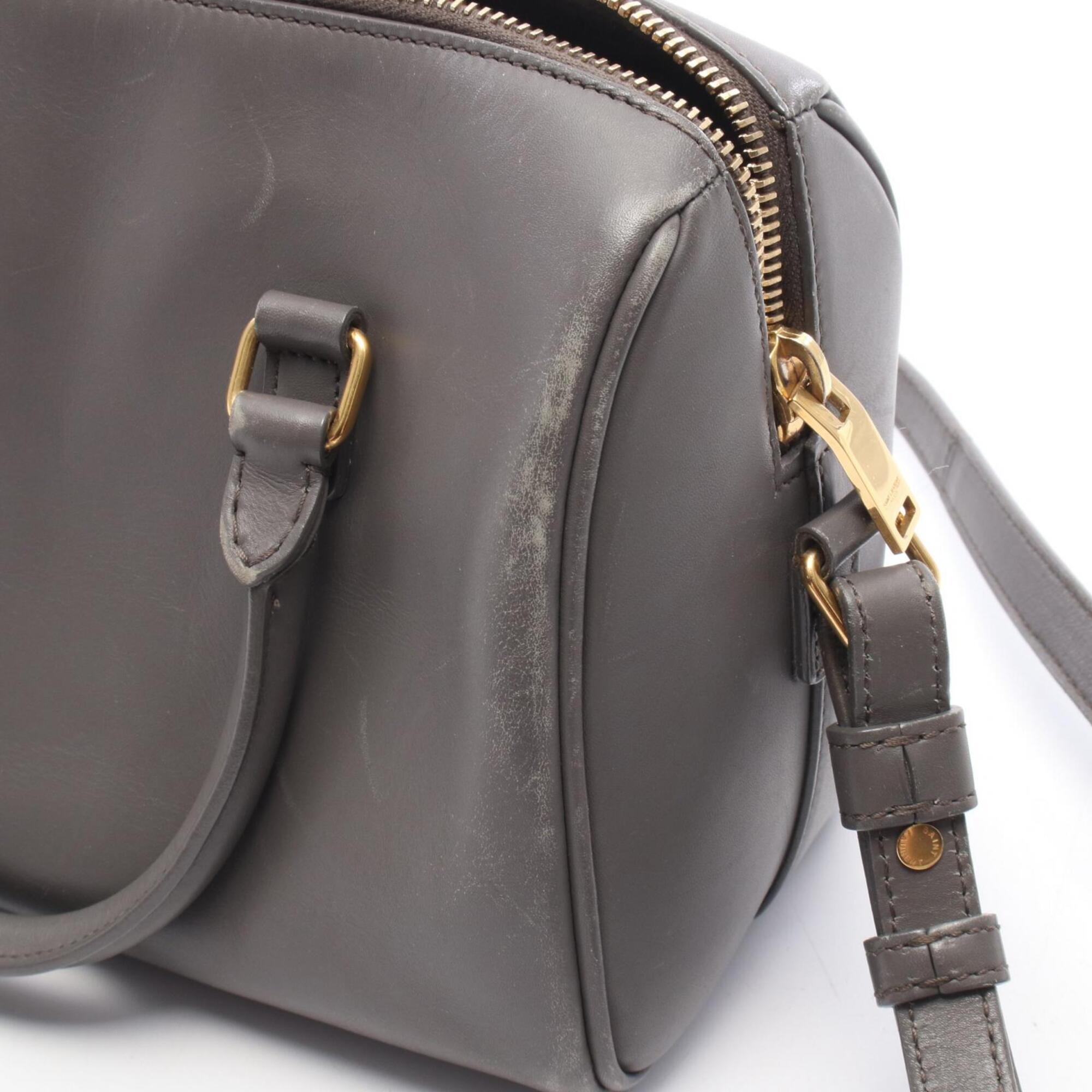 Saint Laurent Gray Leather Handbag (Pre-Owned)