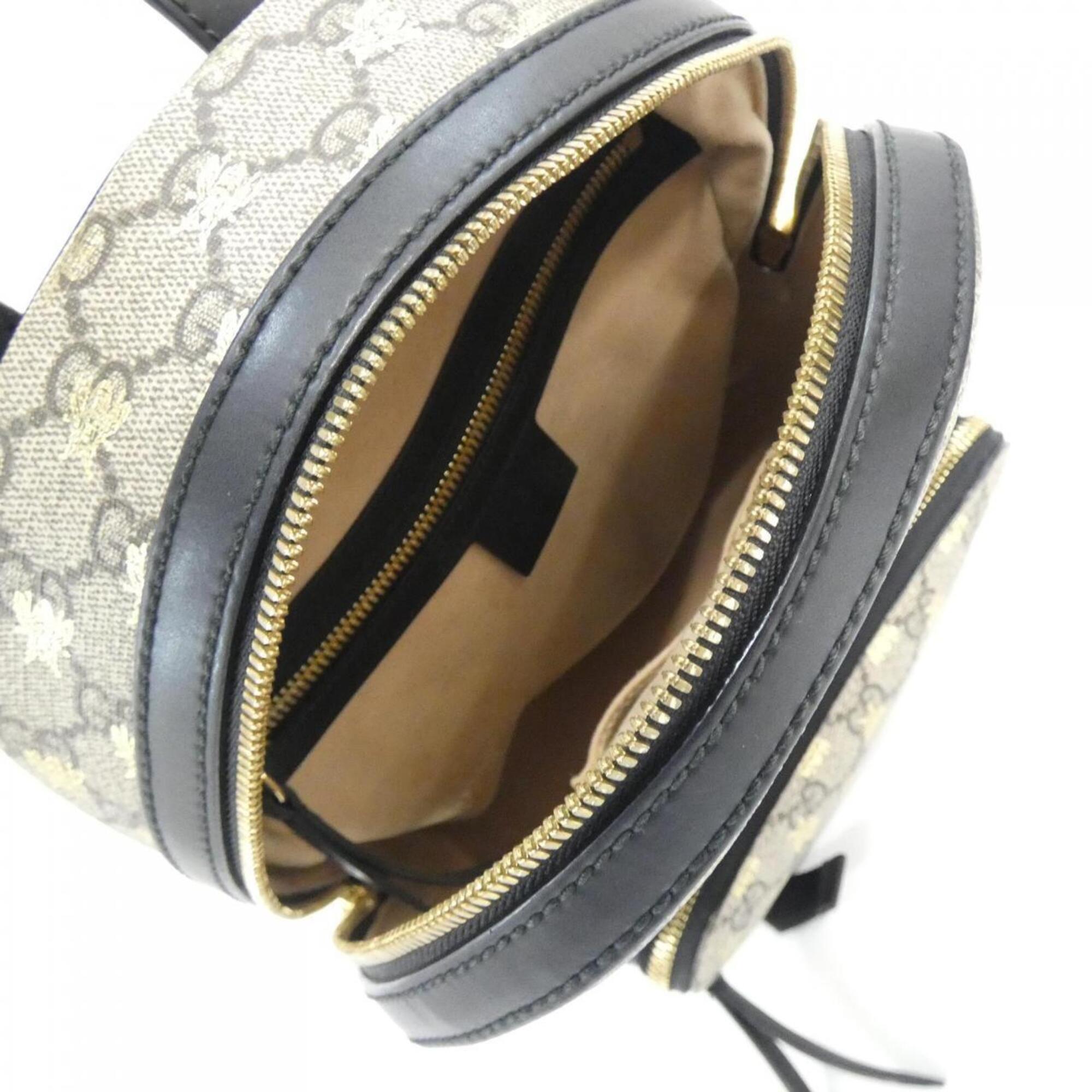 Gucci Beige Black Gg Supreme Backpack (Pre-Owned)