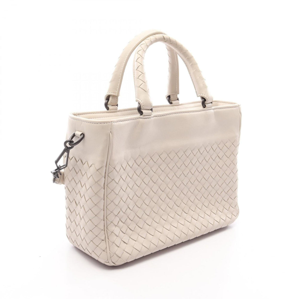 Bottega Veneta White Leather Handbag (Pre-Owned)
