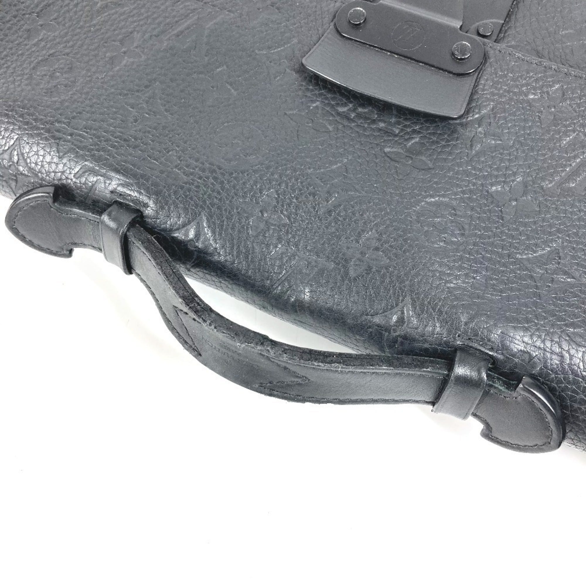 Louis Vuitton Taurillon Black Leather Briefcase Handbag Shoulder Bag Tote Bag (Pre-Owned)