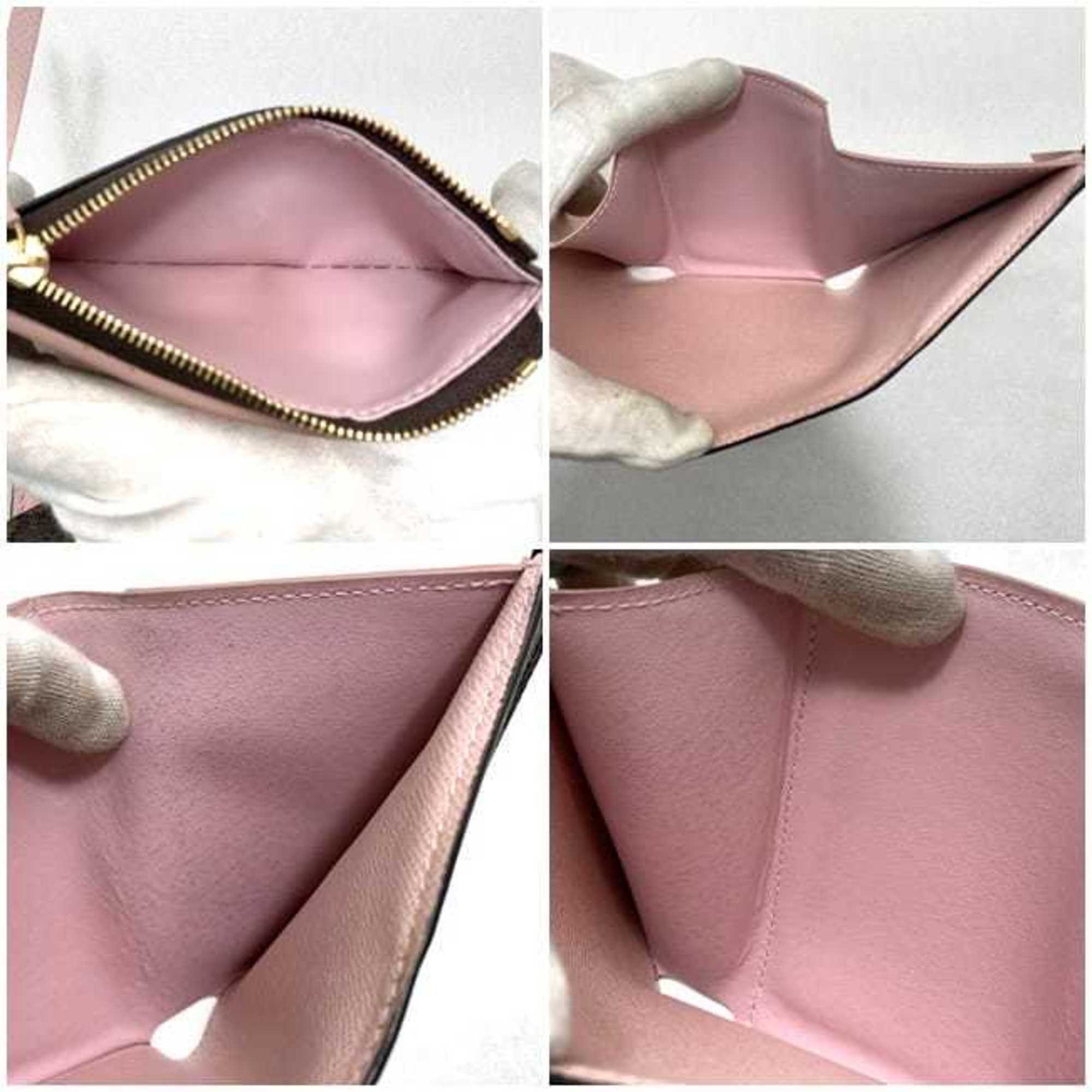 Louis Vuitton Brown Monogram Pink Rose Ballerine Monogram Wallet (Tri-Fold) (Pre-Owned)