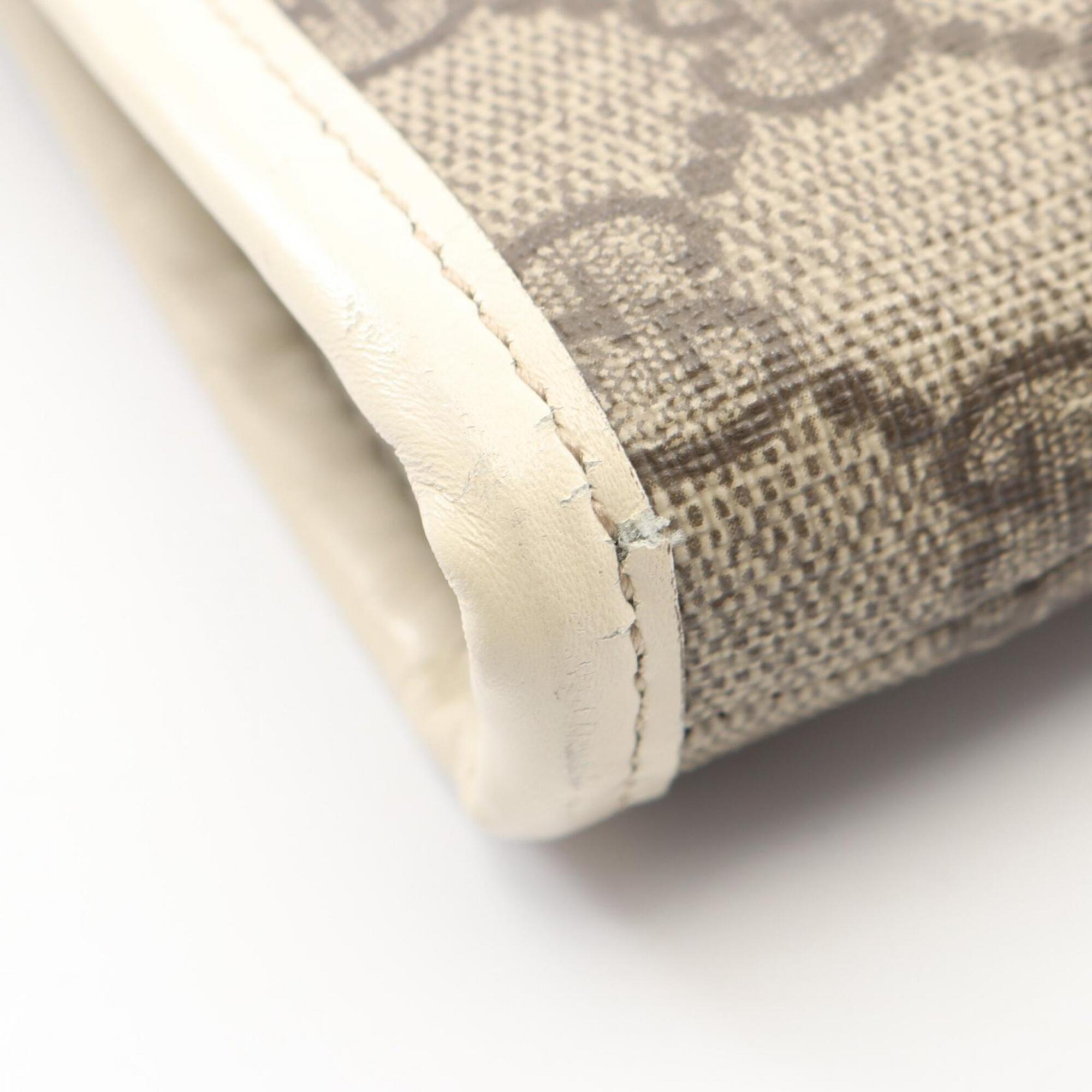 Gucci Beige White Gg Supreme Leather Handbag Tote Bag (Pre-Owned)