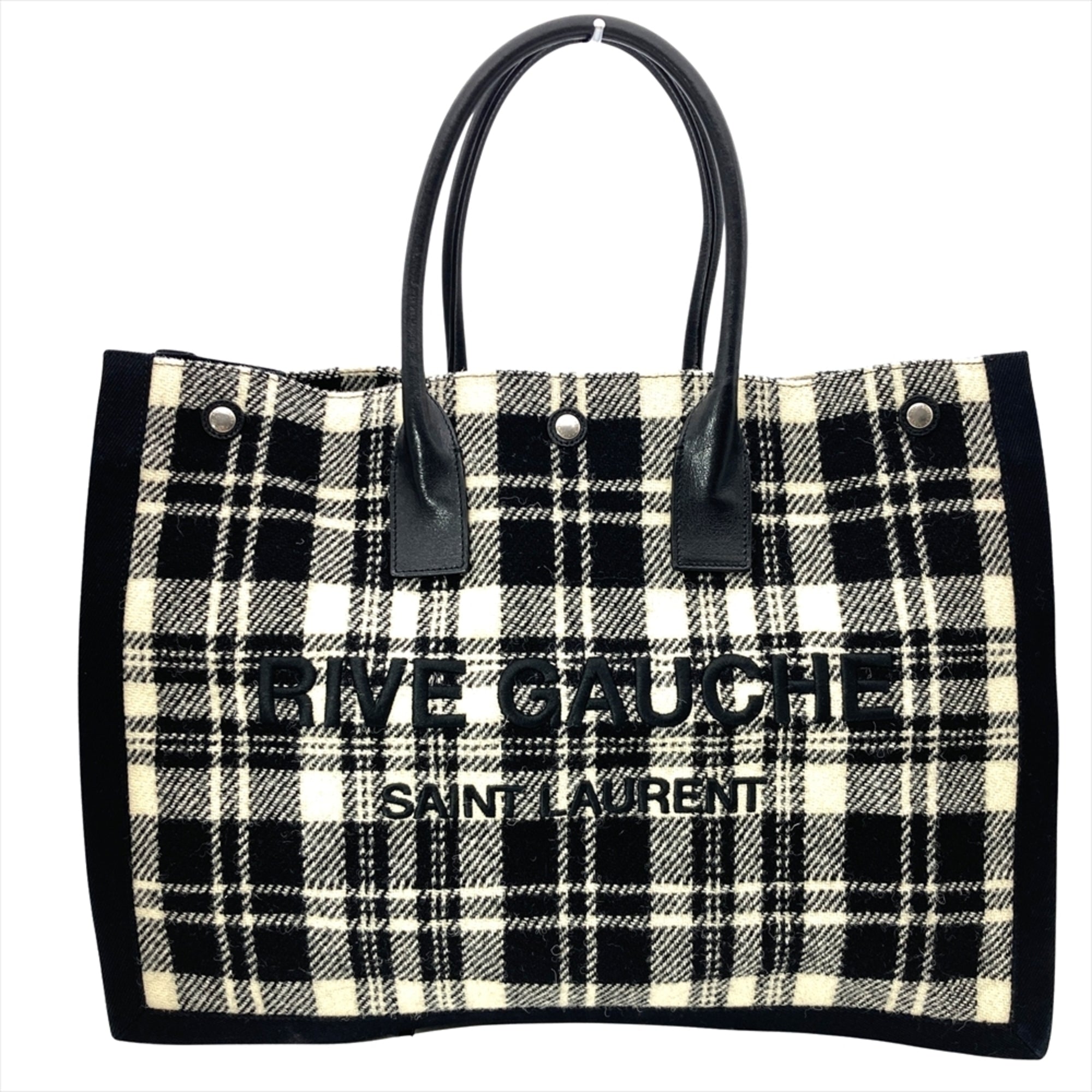 Saint Laurent Silver Cotton Leather Tote Bag (Pre-Owned)