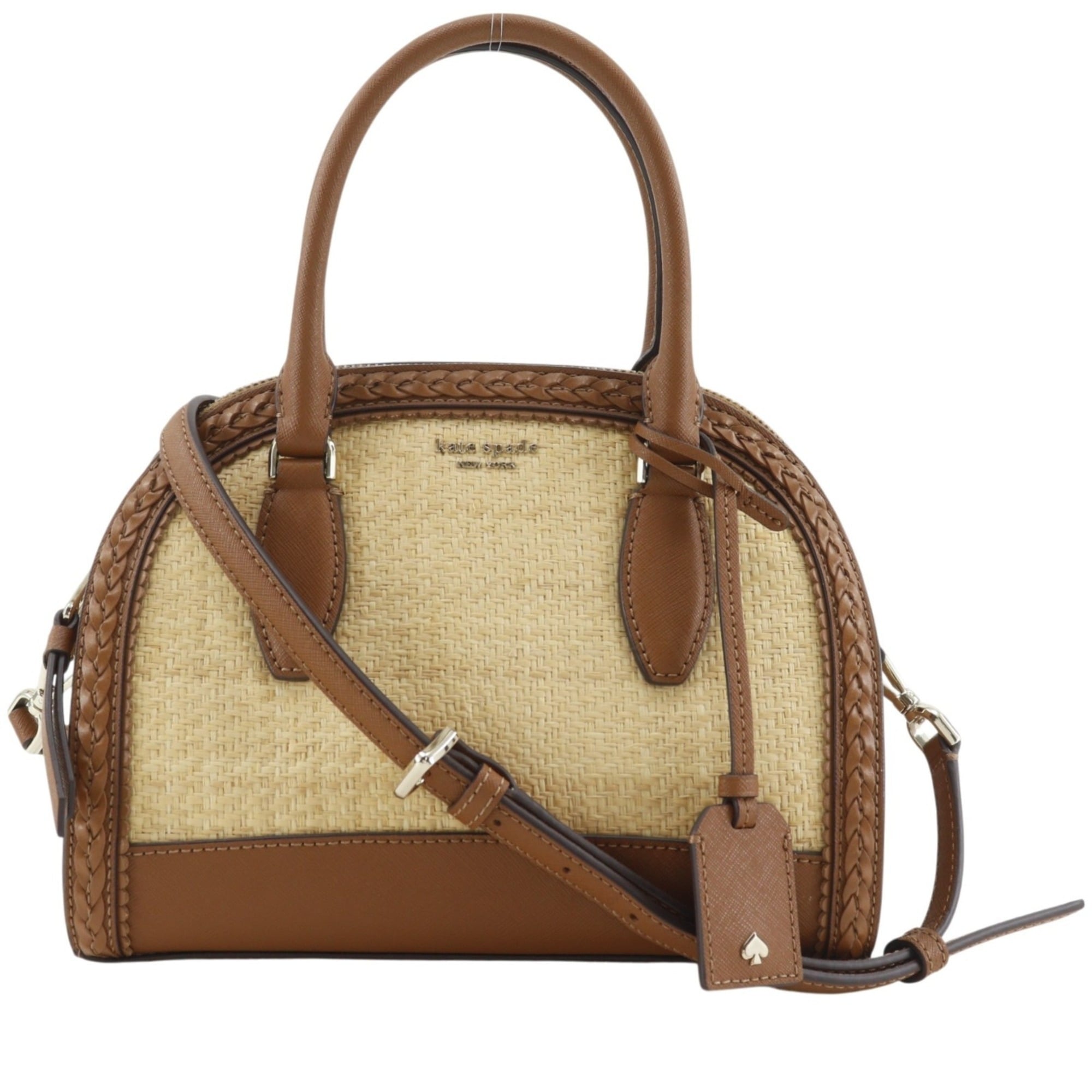 Kate Spade Brown Straw Leather Handbag (Pre-Owned)