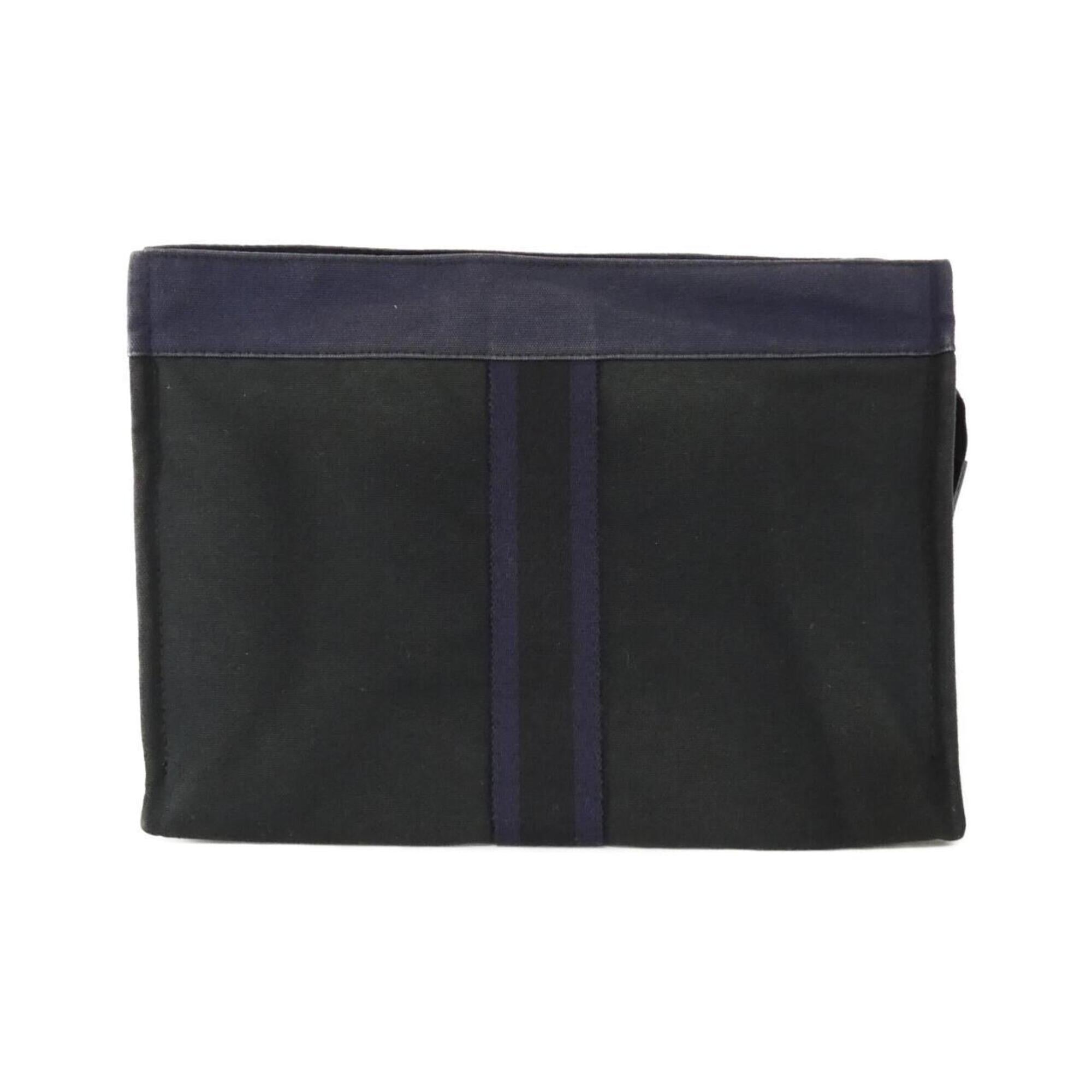 Hermes Black Navy Canvas Handbag Pouch (Pre-Owned)