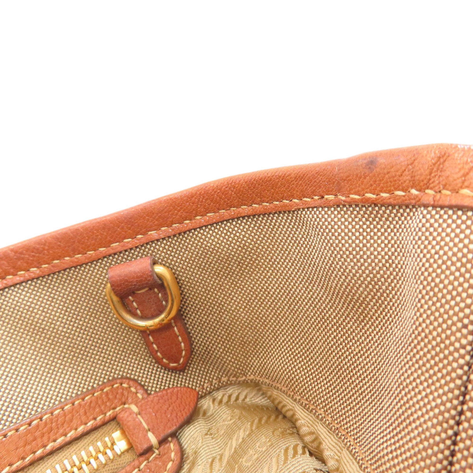 Prada Brown Canvas Handbag (Pre-Owned)