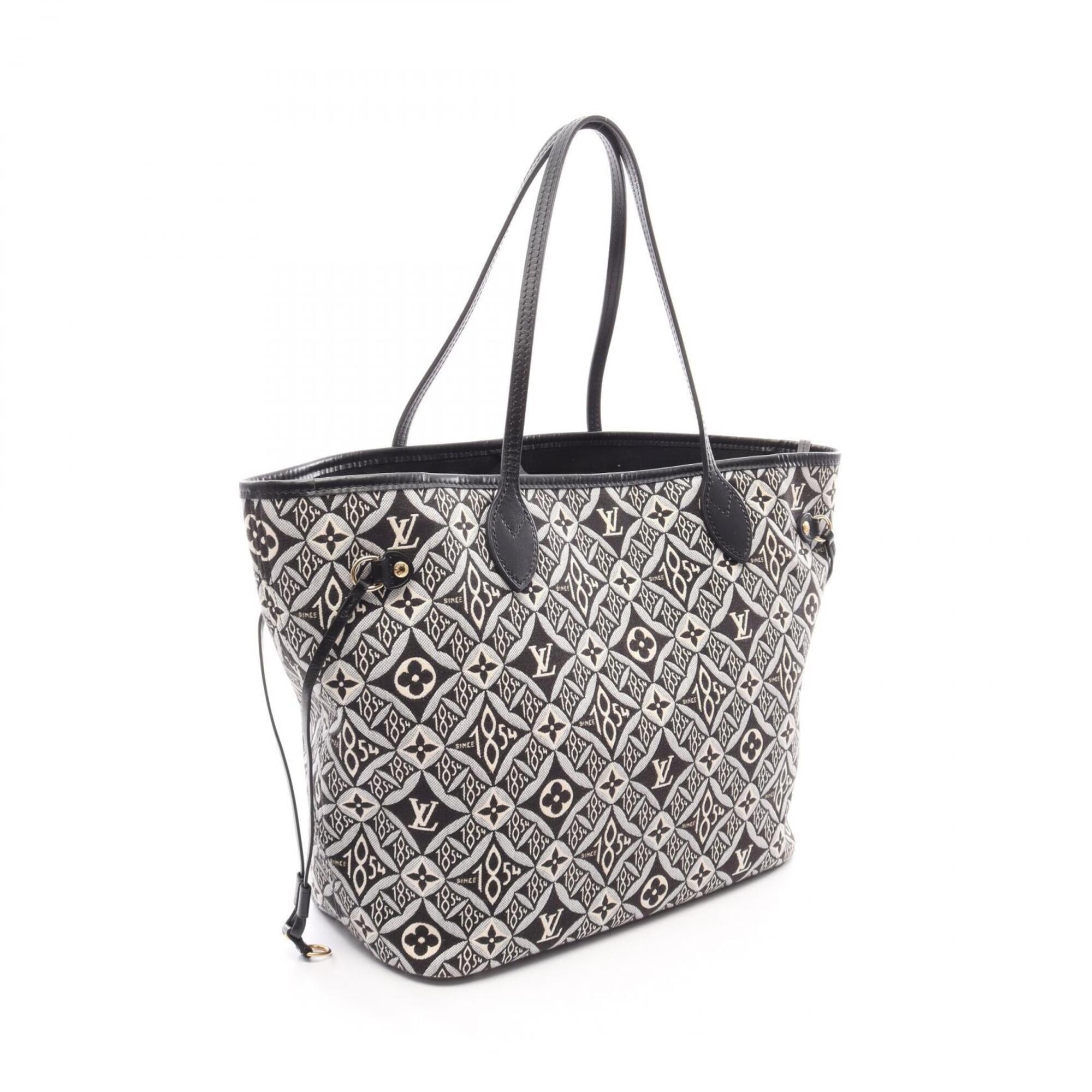 Louis Vuitton Black Gray Ivory Noir Canvas Leather Handbag Pouch Tote Bag (Pre-Owned)