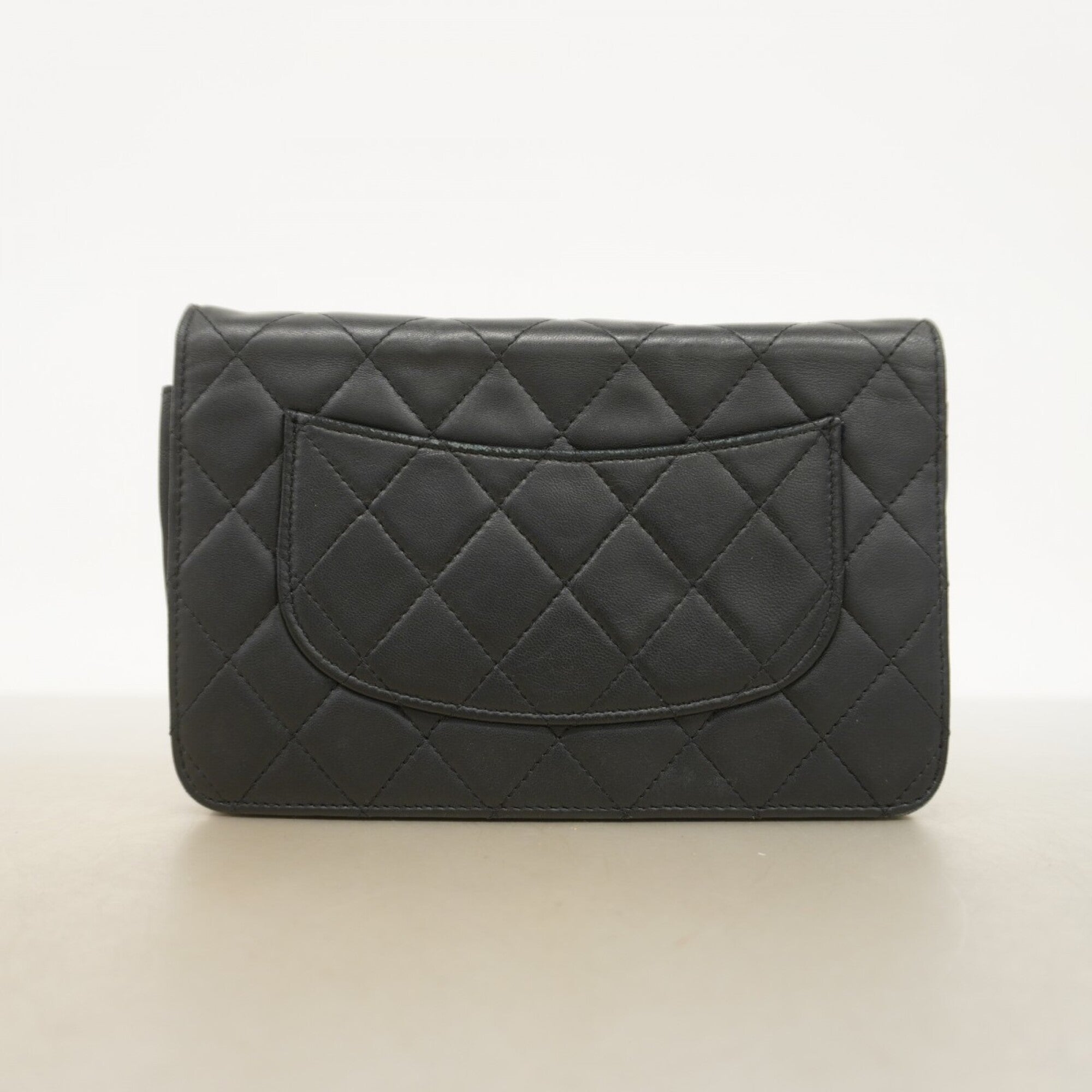 Chanel Black Leather Chain/Shoulder Wallet (Pre-Owned)