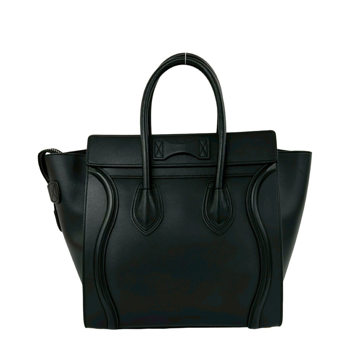 Celine Black Leather Boston Bag Handbag Tote Bag (Pre-Owned)