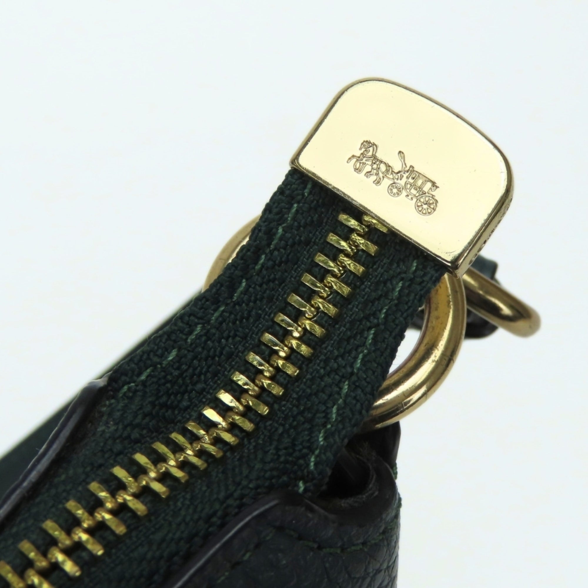 Coach Dark Green Leather Shoulder Bag (Pre-Owned)