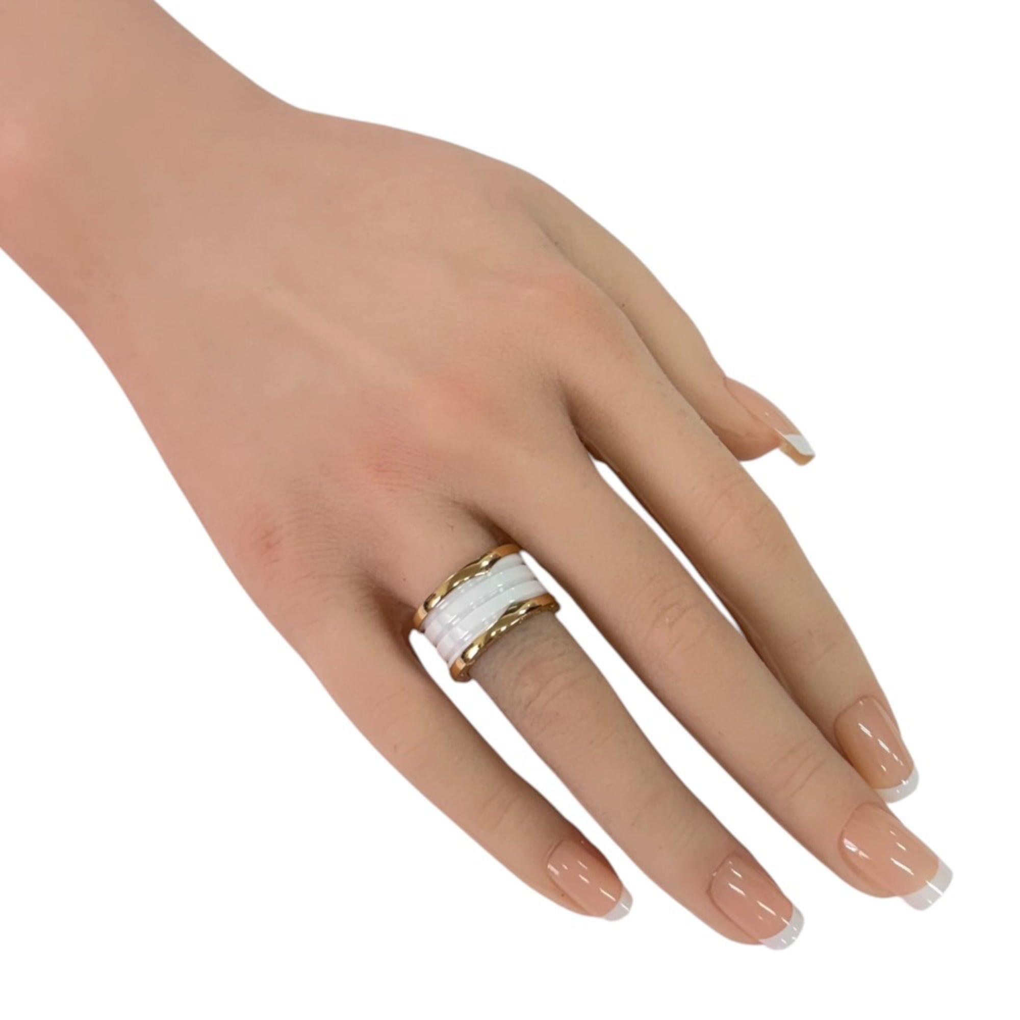 Bvlgari B.Zero1 Pink Gold Pink Gold (18K) Ceramic Band Ring (Pre-Owned)