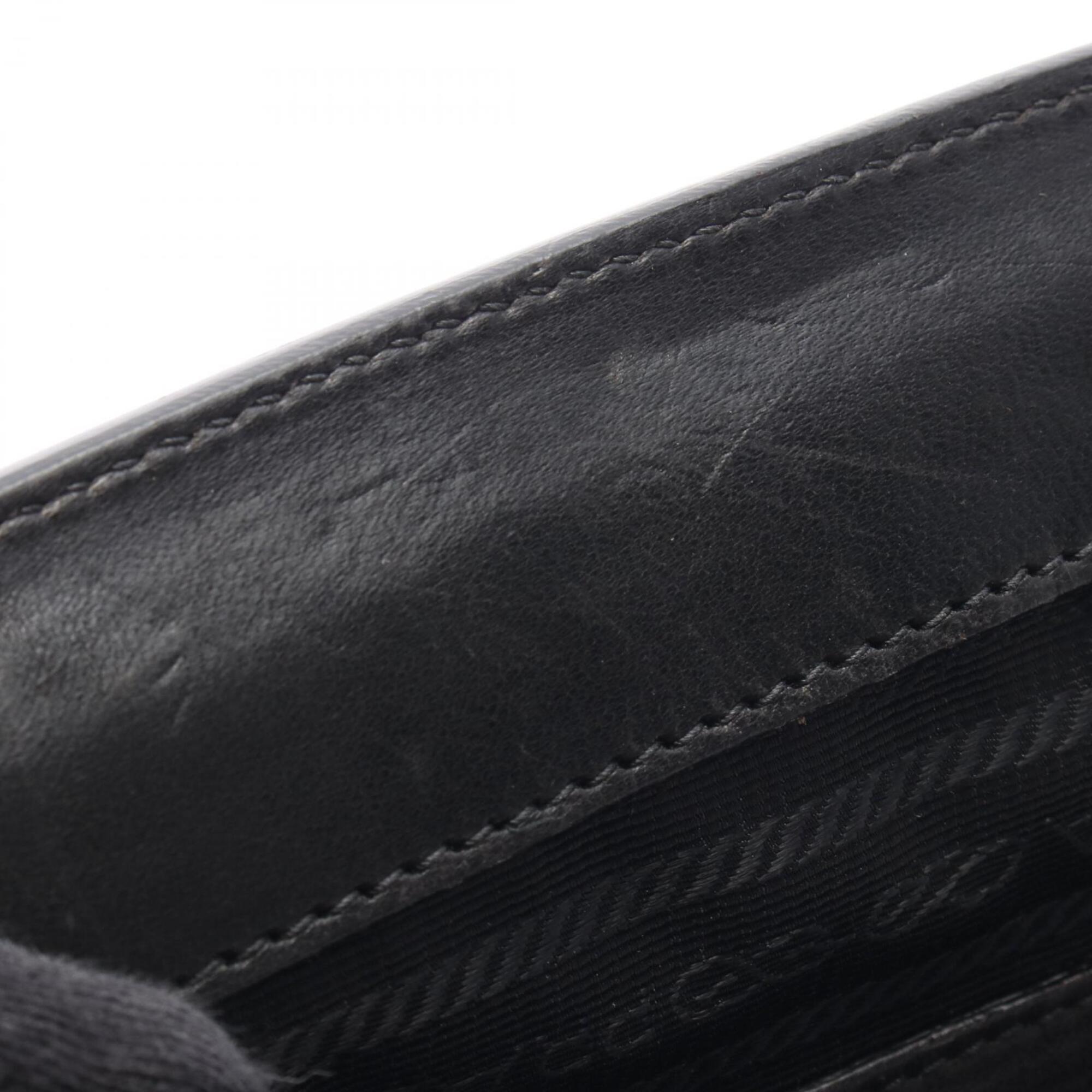Prada Black Nylon Leather Handbag Tote Bag (Pre-Owned)