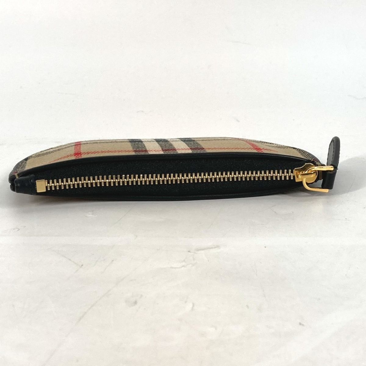 Burberry Beige Leather Canvas Coin Purse/Coin Case (Pre-Owned)