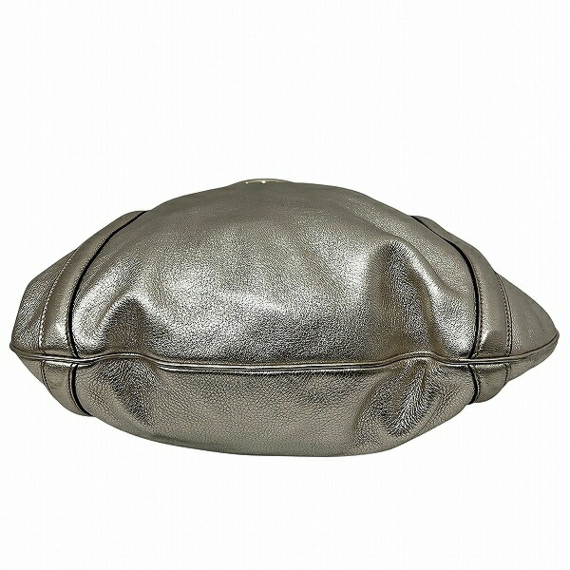 Gucci Metallic Gold Leather Handbag Shoulder Bag (Pre-Owned)