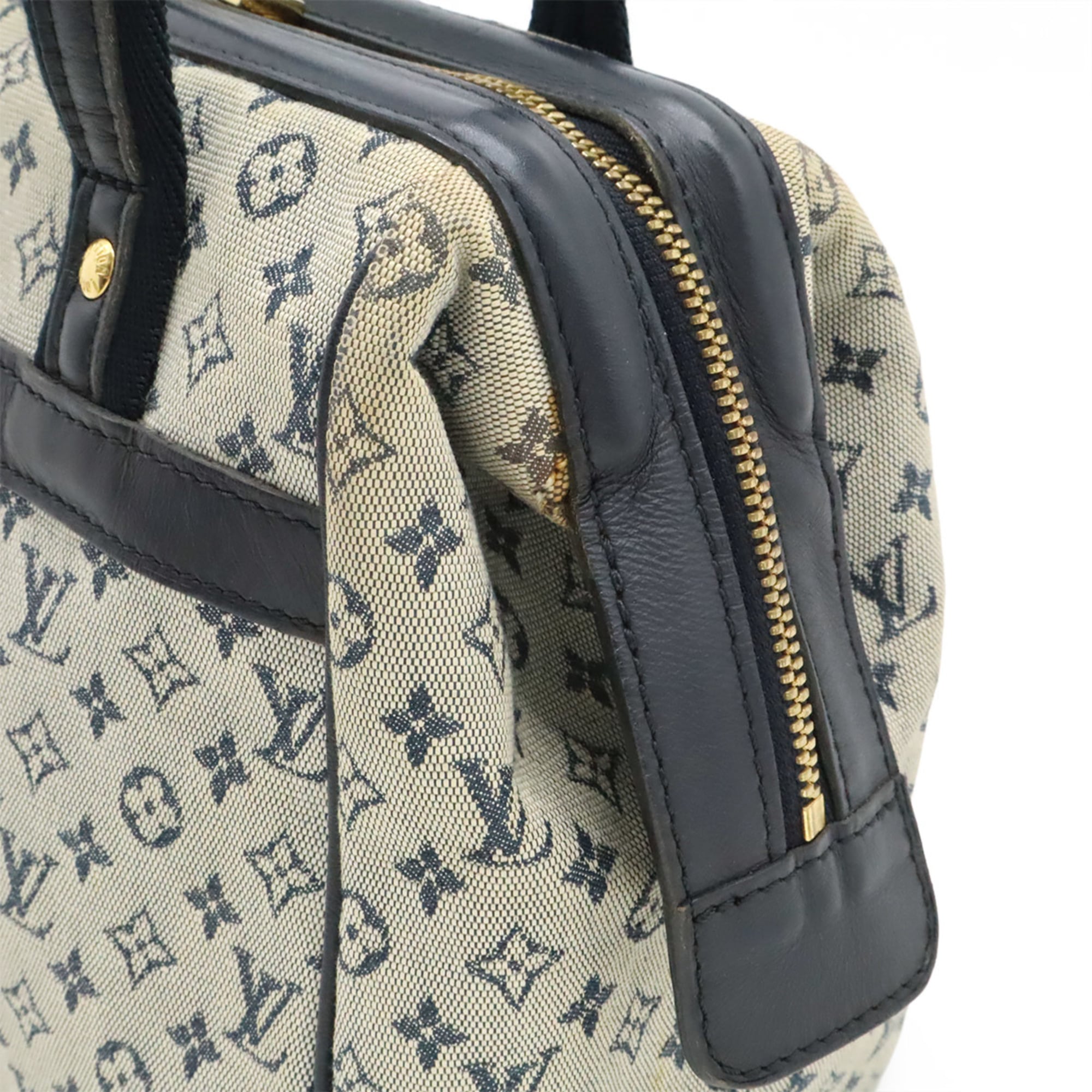 Louis Vuitton Blue Canvas Leather Handbag (Pre-Owned)