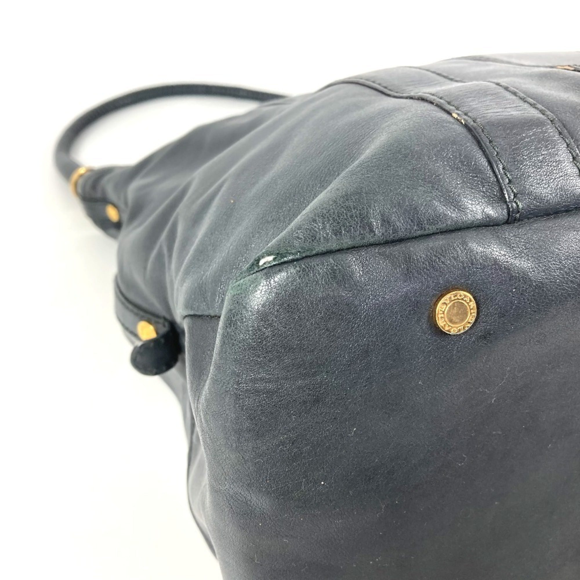 Bvlgari B.Zero1 Navy Leather Shoulder Bag Tote Bag (Pre-Owned)
