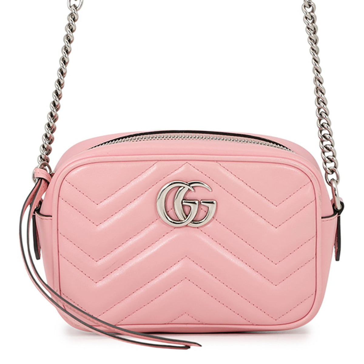 Gucci Gg Marmont Pink Leather Shoulder Bag (Pre-Owned)