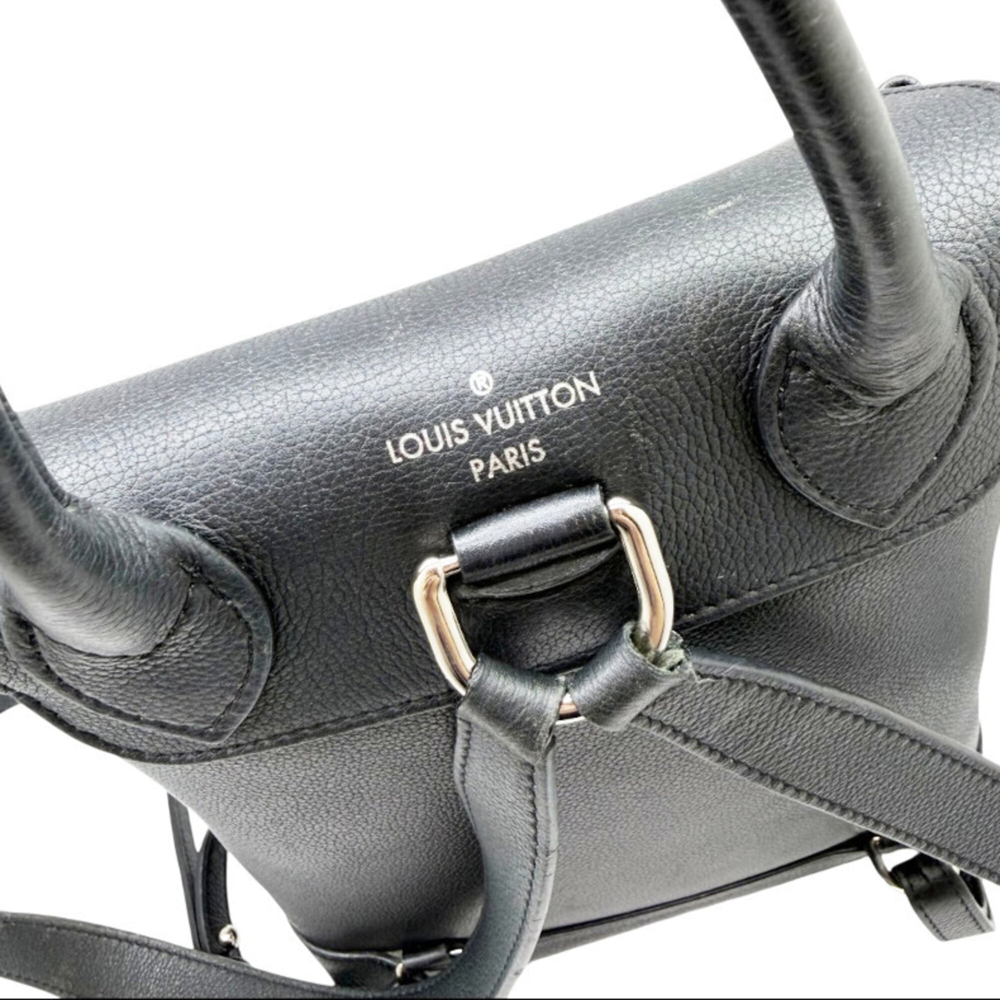 Louis Vuitton Black Noir Leather Backpack (Pre-Owned)