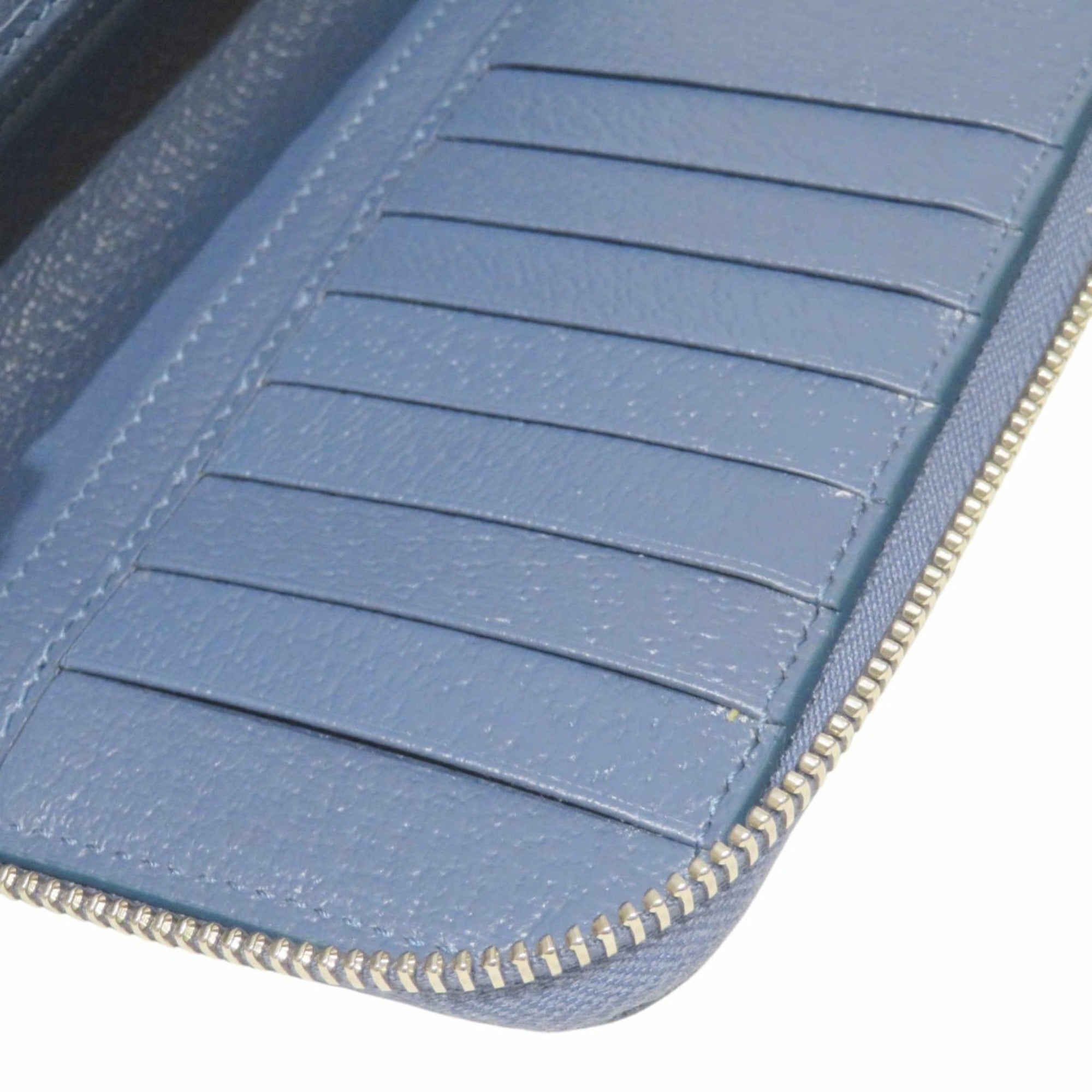 Gucci Gg Supreme Black Blue Gg Supreme Long Wallet (Bi-Fold) (Pre-Owned)