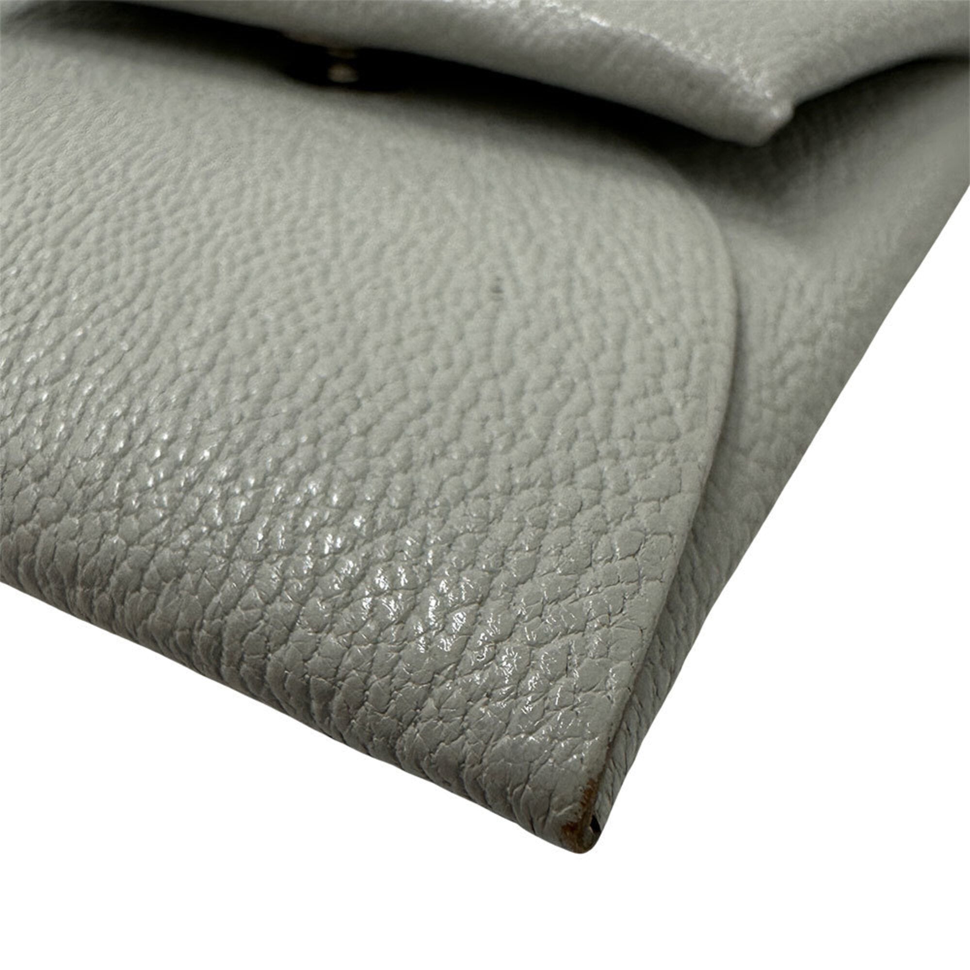 Hermes Pearl Gray Chevre Myzore Leather Coin Purse/Coin Case (Pre-Owned)