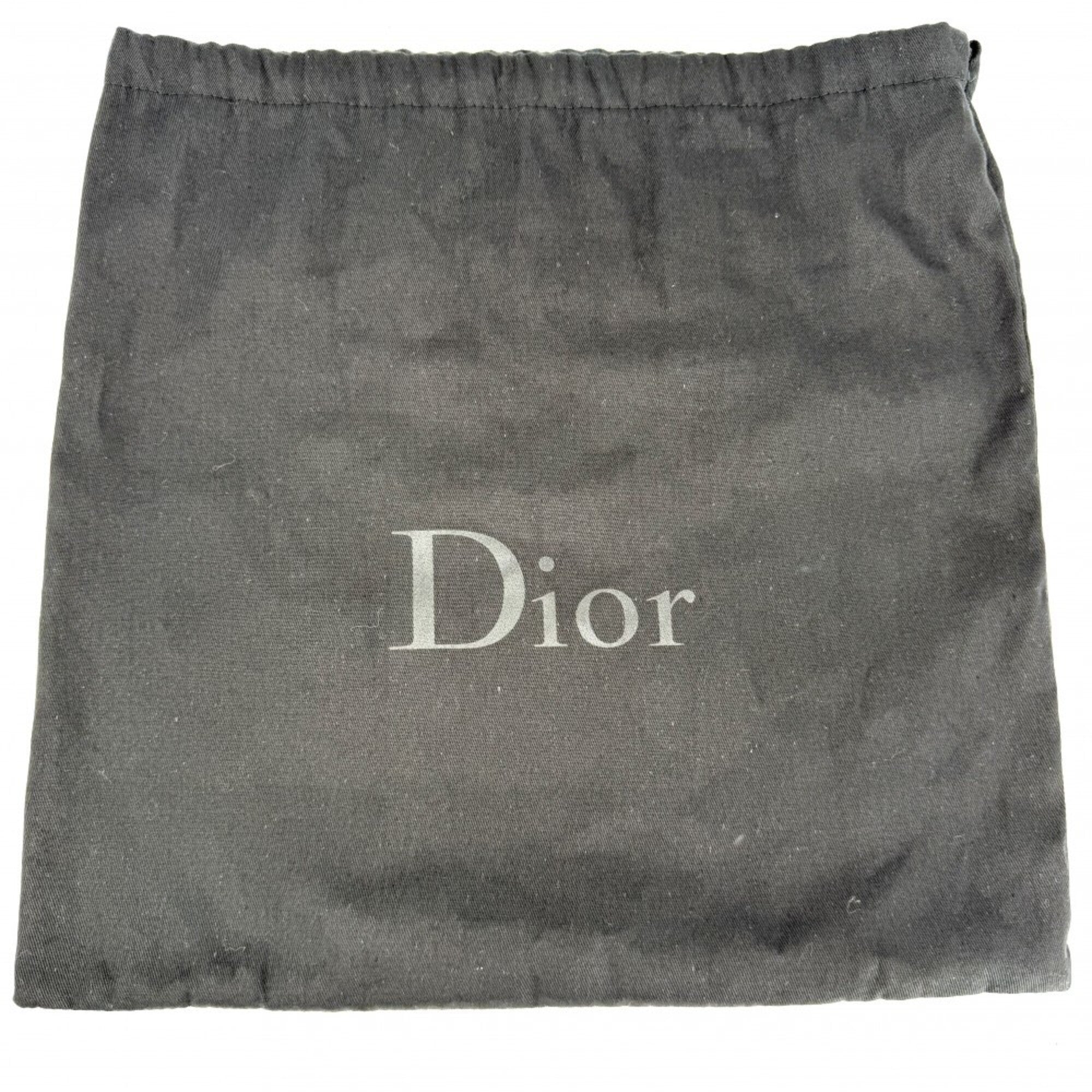 Christian Dior Beige Black Navy White Canvas Saddle Bag Shoulder Bag Sling Bag (Pre-Owned)