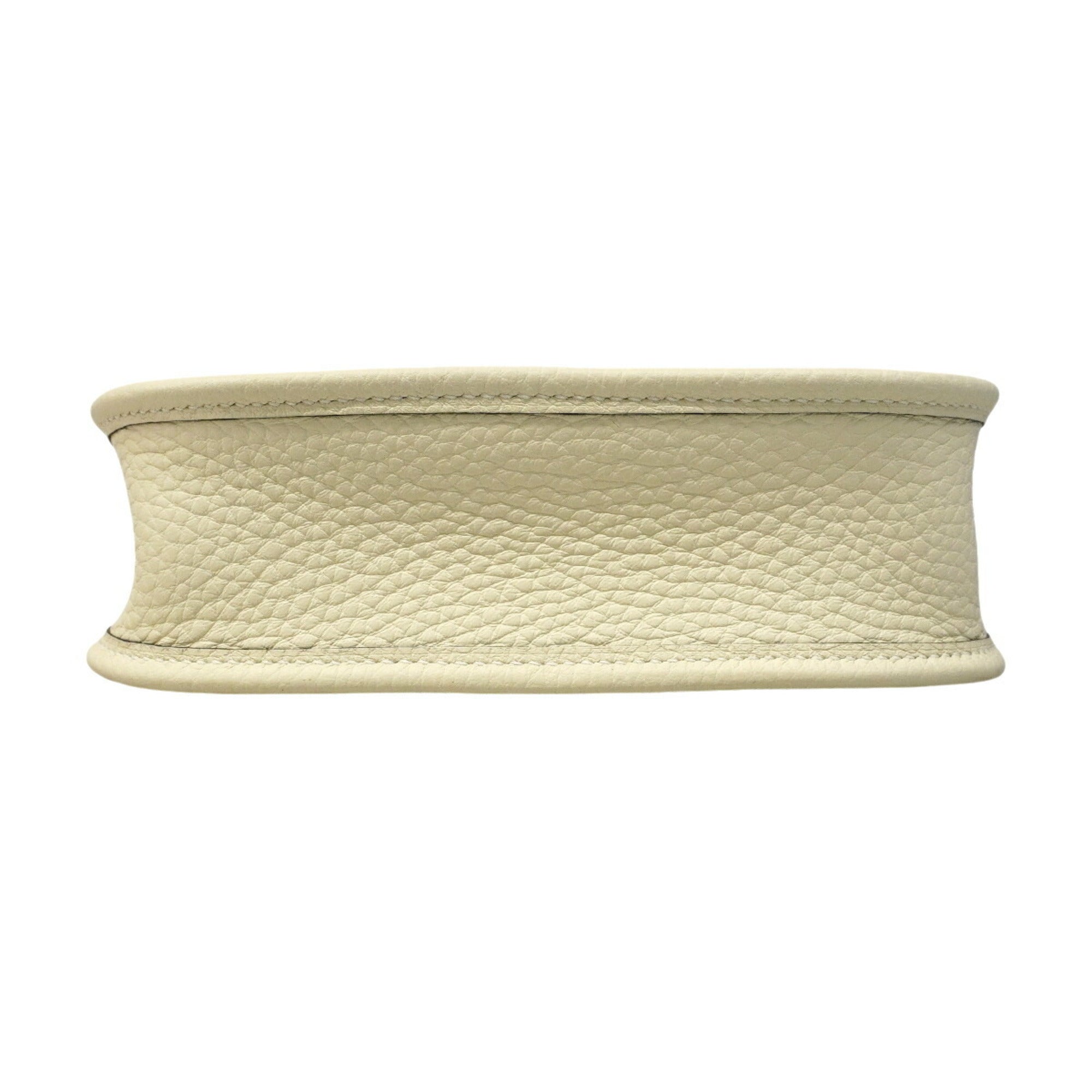 Hermes Cream Taurillon Clemence Leather Shoulder Bag (Pre-Owned)