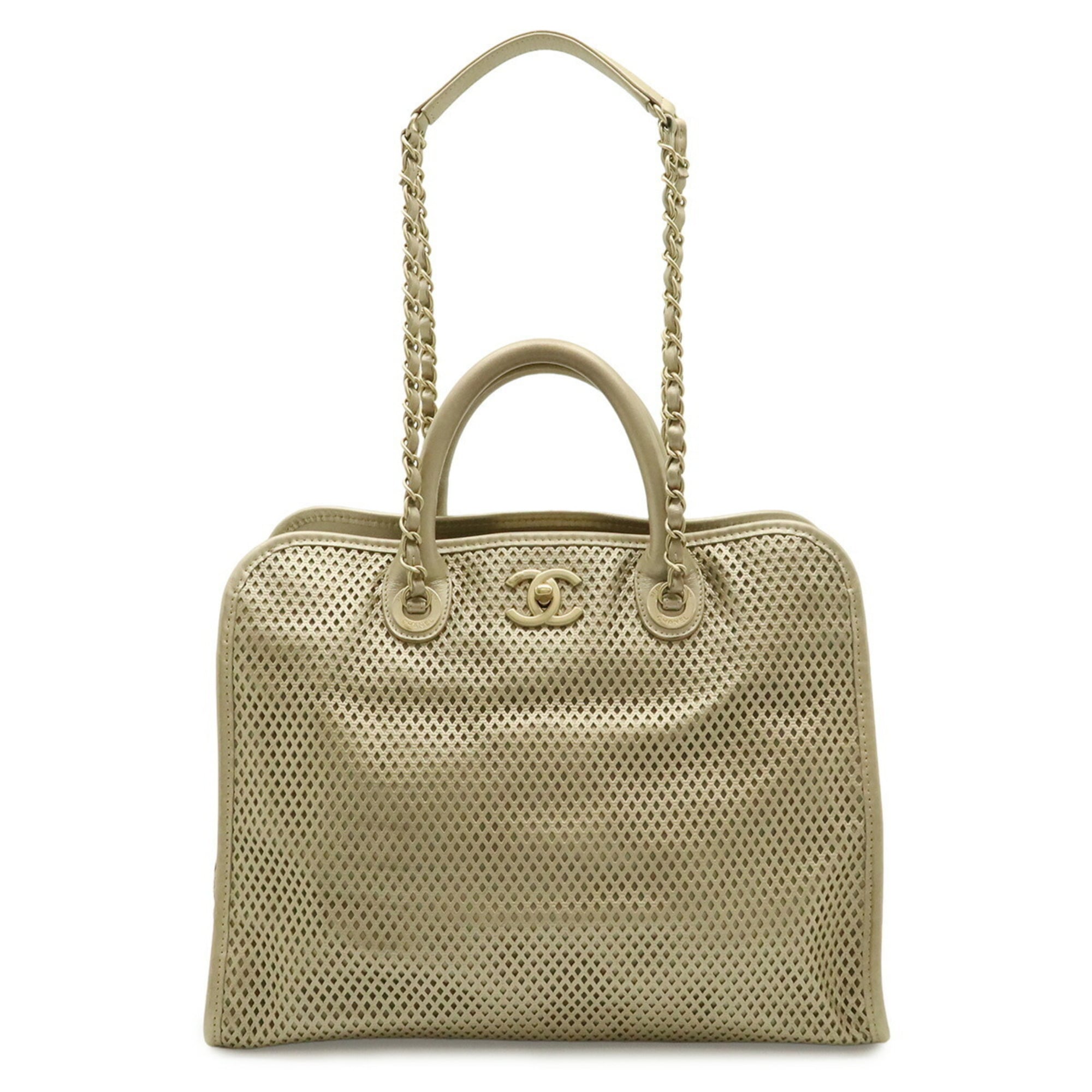 Chanel Champagne Gold Mesh Shoulder Bag Tote Bag (Pre-Owned)