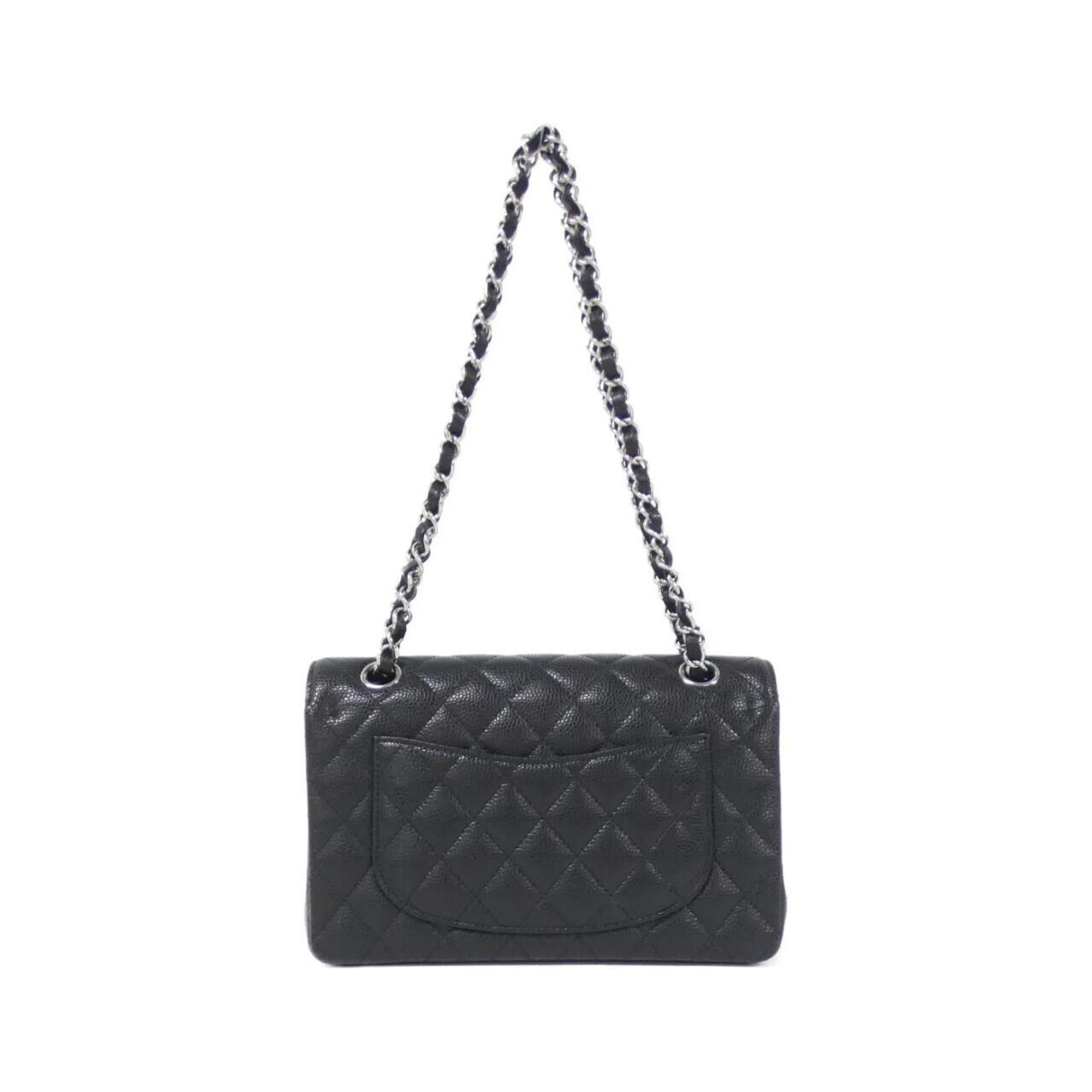 Chanel Black Bordeaux Grained Calfskin Shoulder Bag (Pre-Owned)