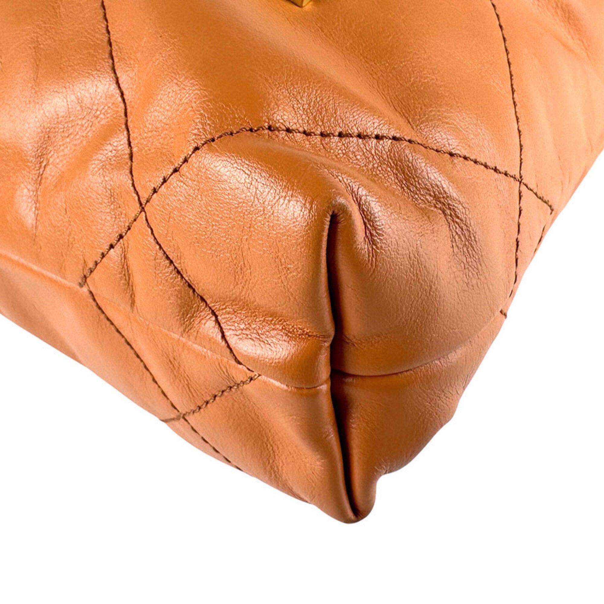 Chanel Orange Leather Shoulder Bag (Pre-Owned)