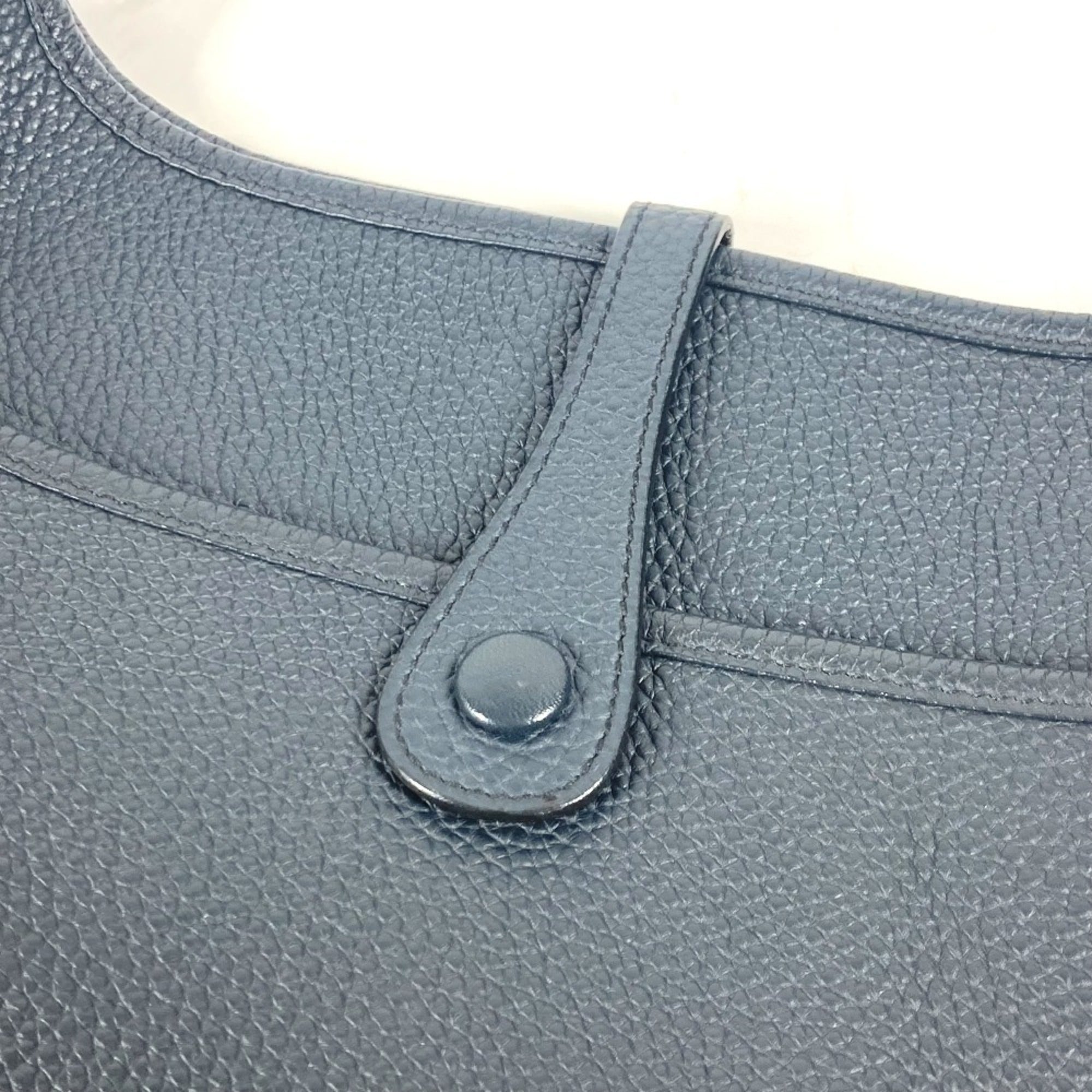Hermes Navy Taurillon Clemence Leather Shoulder Bag (Pre-Owned)