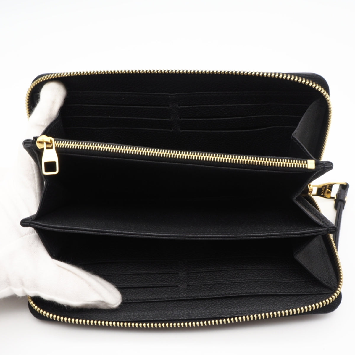 Louis Vuitton Monogram Empreinte Black Leather Long Wallet (Bi-Fold) (Pre-Owned)