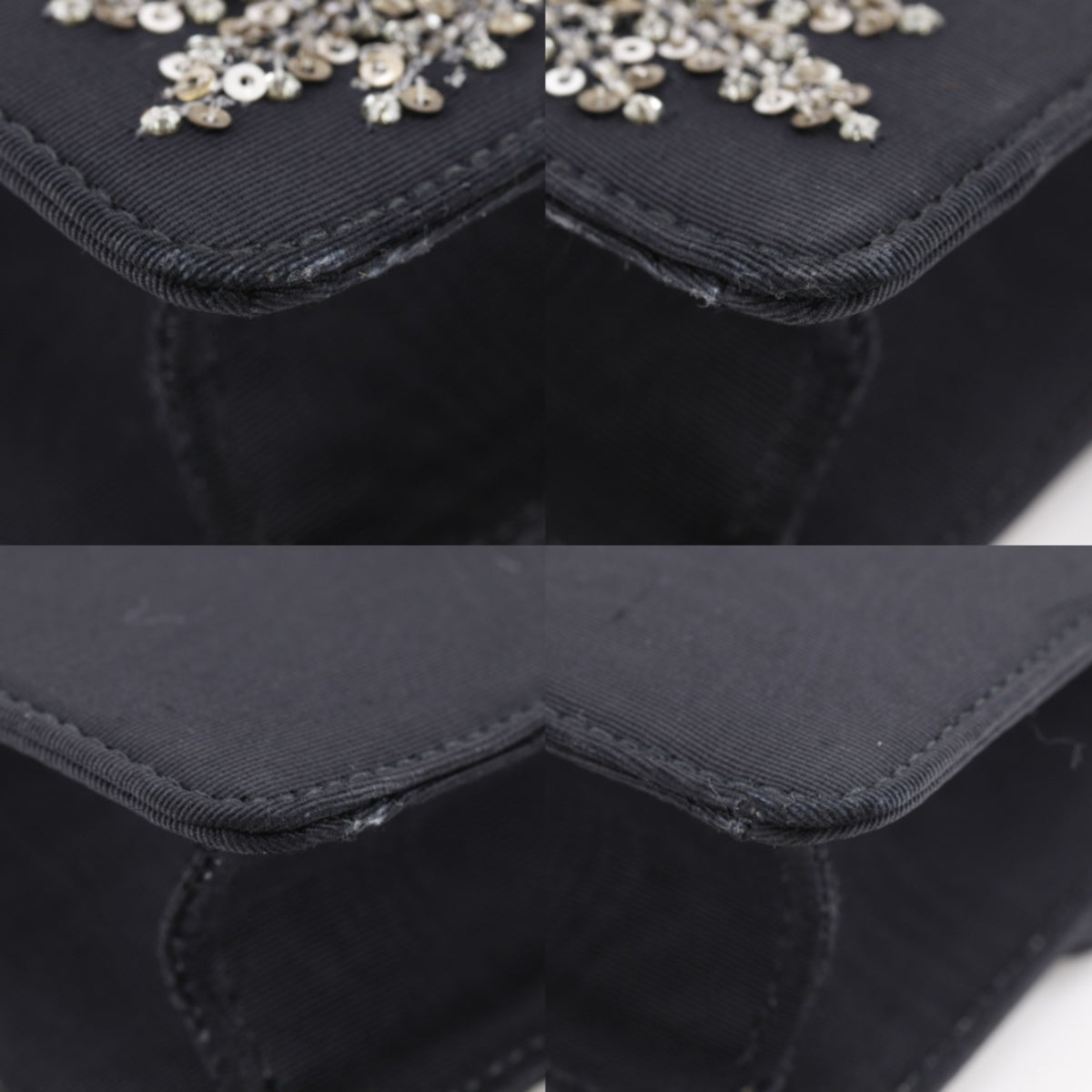 Gucci Black Cotton Rhinestone Shoulder Bag (Pre-Owned)