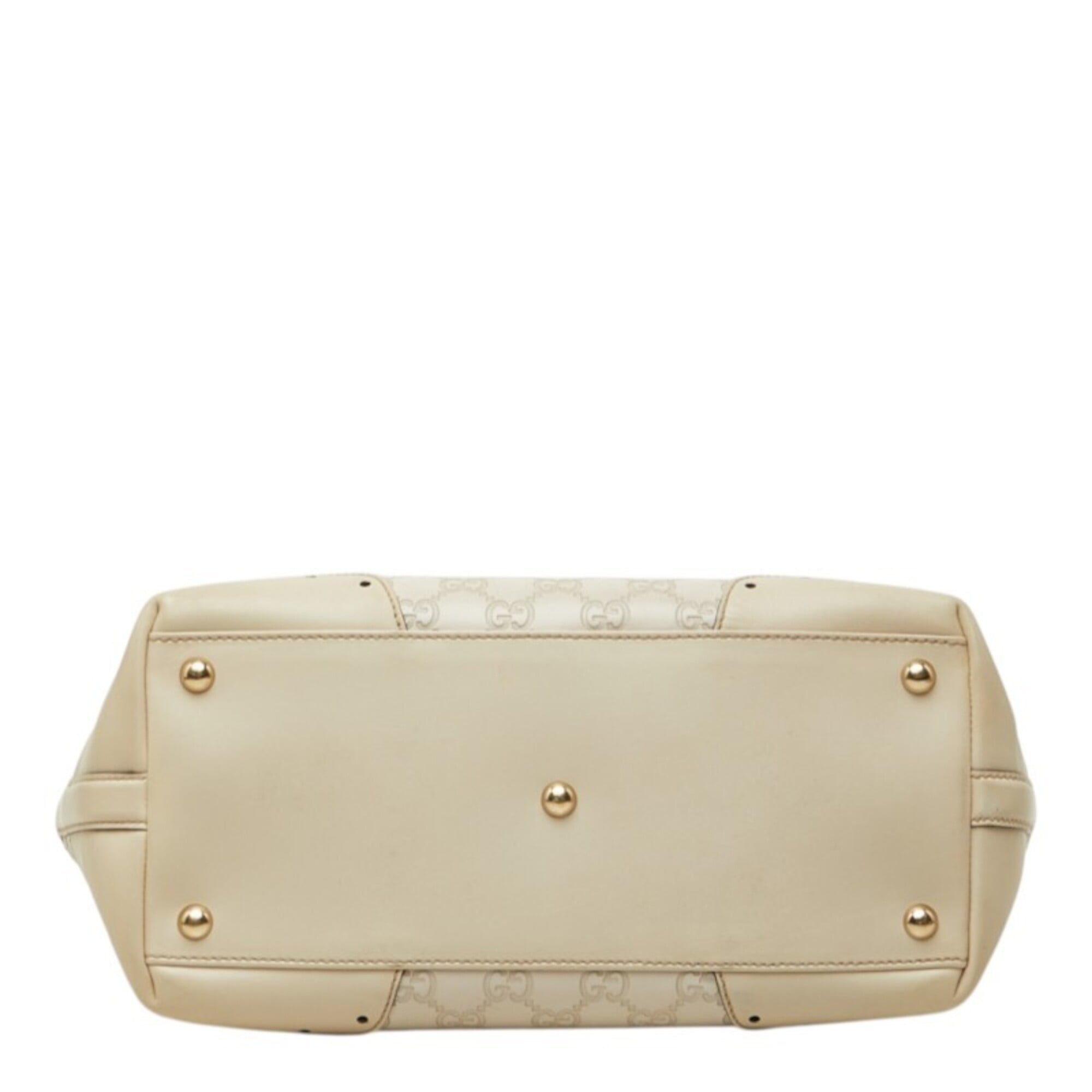 Gucci Ivory Leather Shoulder Bag Tote Bag (Pre-Owned)