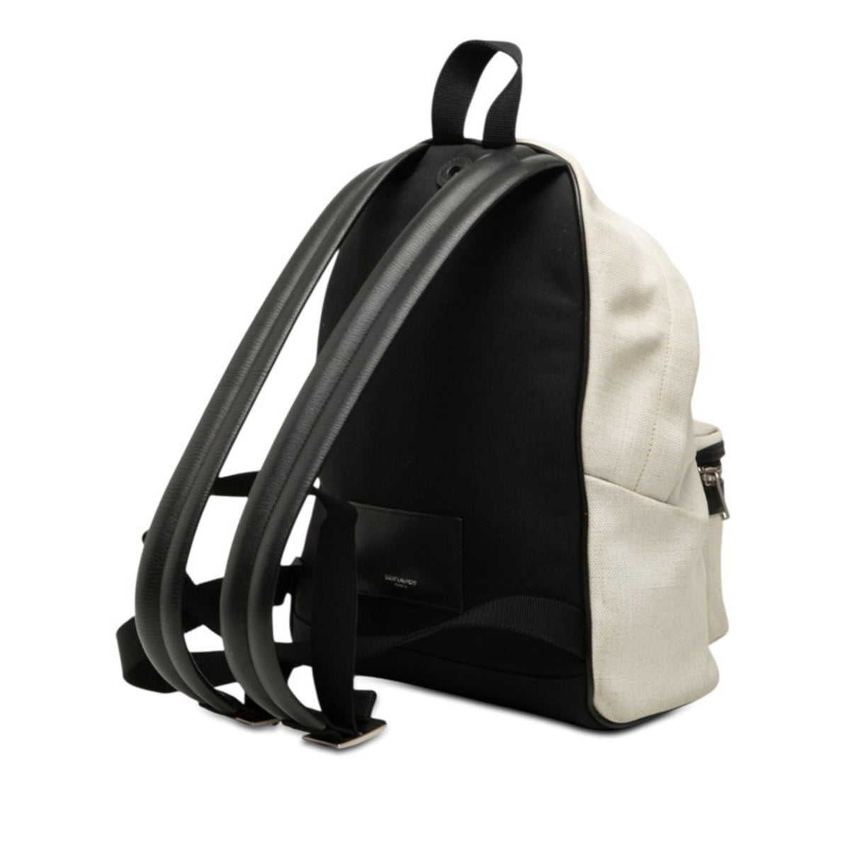 Saint Laurent White Linen Leather Backpack (Pre-Owned)