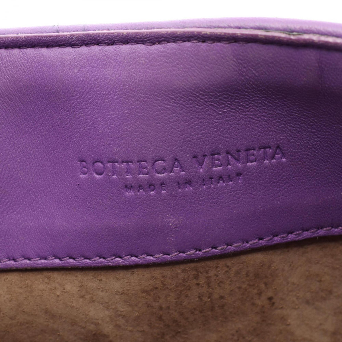 Bottega Veneta Intrecciato Purple Leather Shoulder Bag (Pre-Owned)
