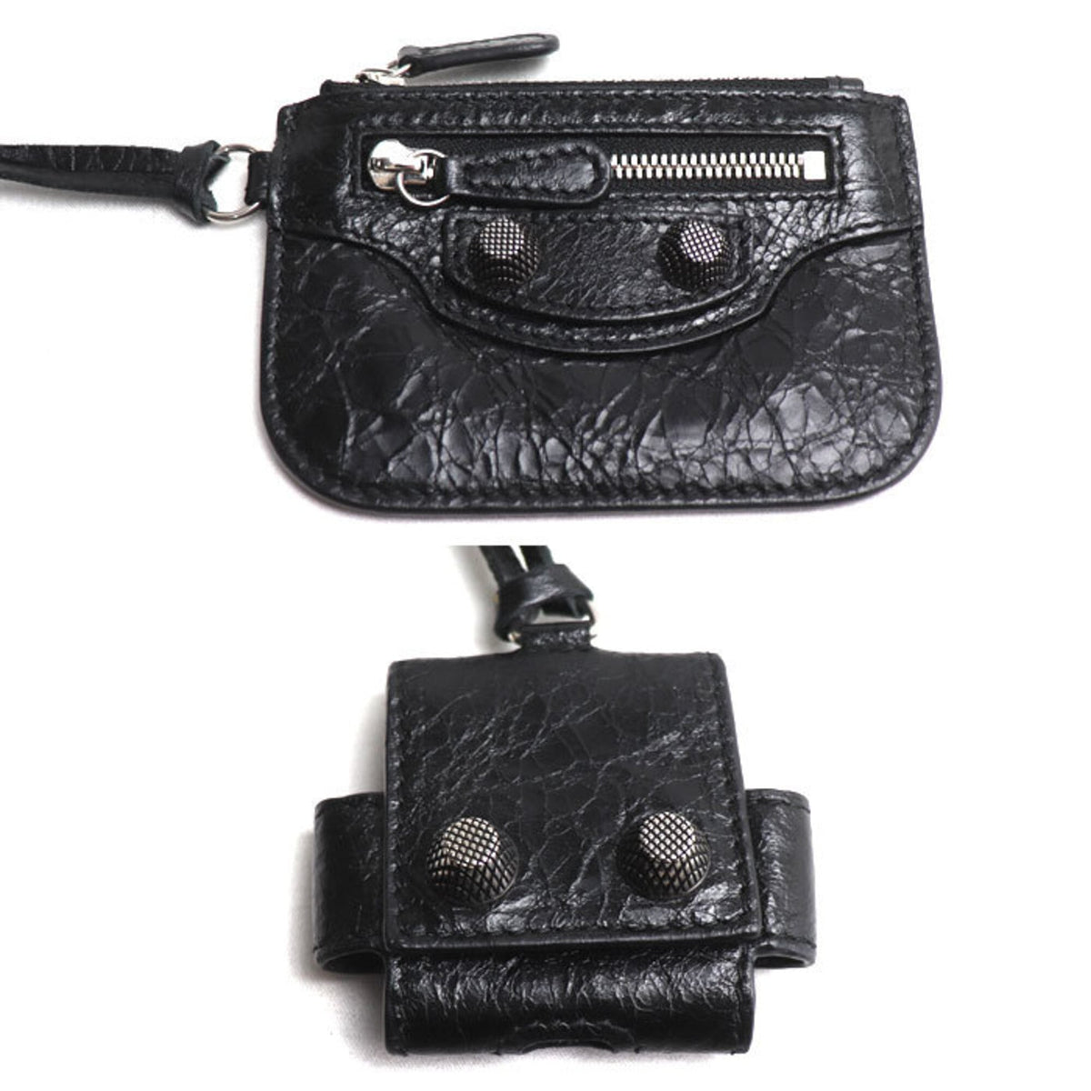 Balenciaga Black Leather Pouch Shoulder Bag (Pre-Owned)