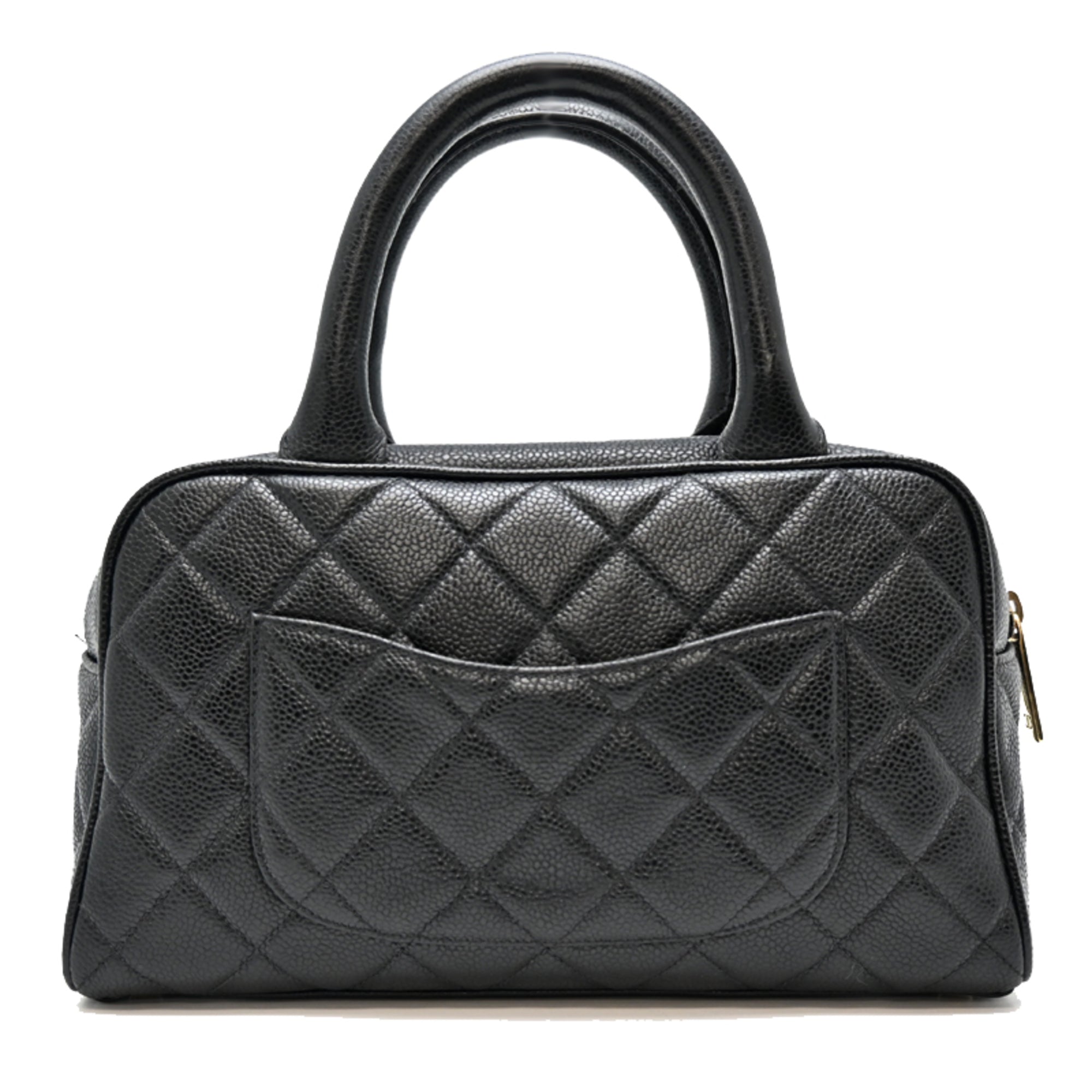 Chanel Black Grained Calfskin Handbag (Pre-Owned)