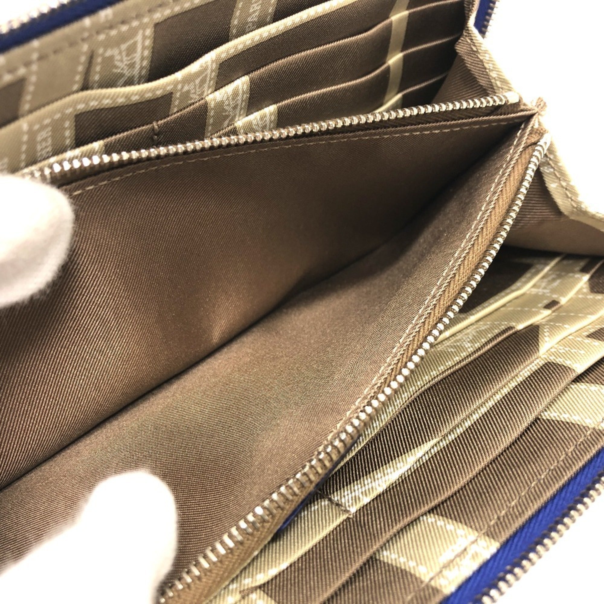Hermes Silk'in Blue Epsom Leather Long Wallet (Bi-Fold) (Pre-Owned)